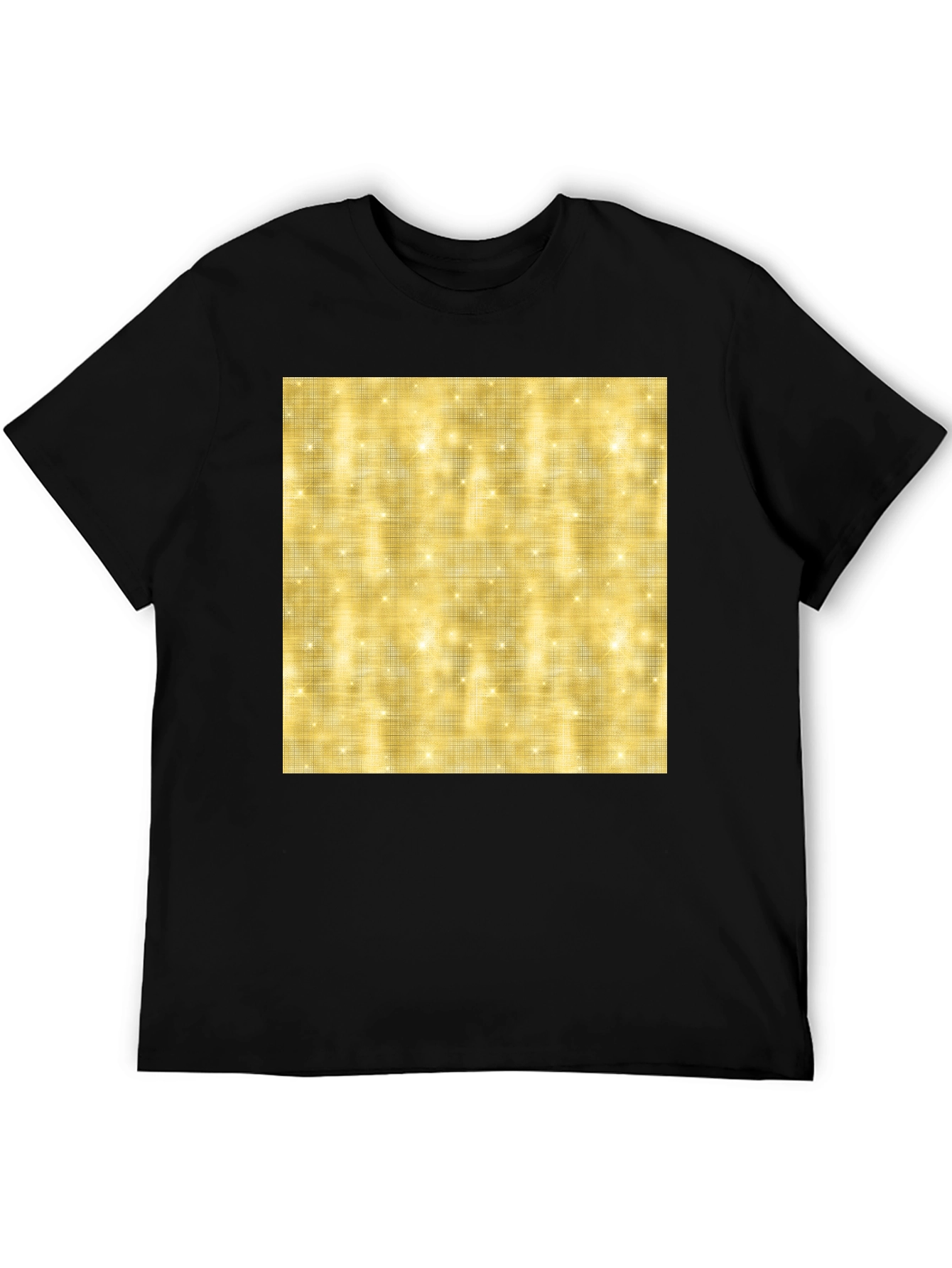 Sparkling Gold Pattern Black T-Shirt