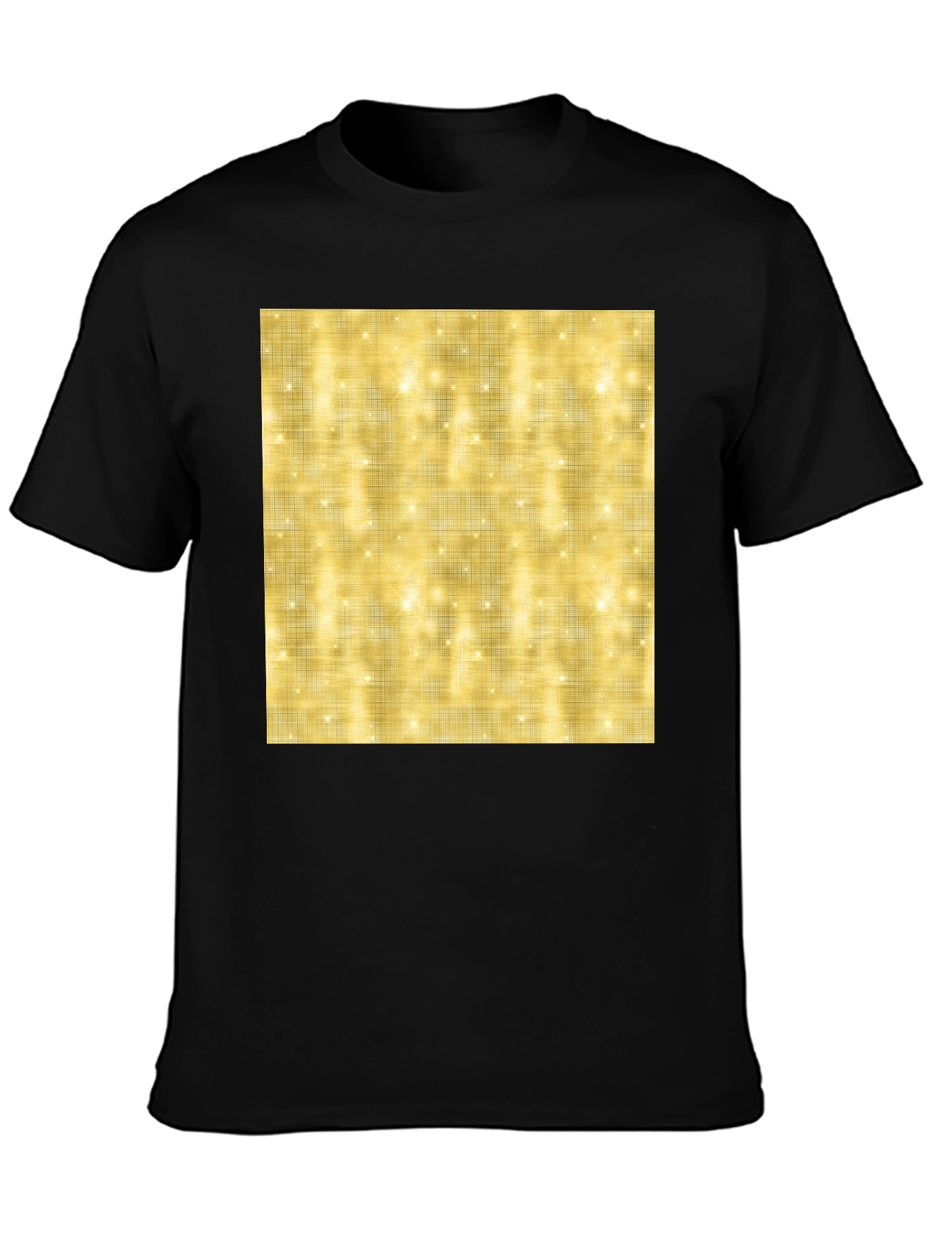 Sparkling Gold Pattern Black T-Shirt