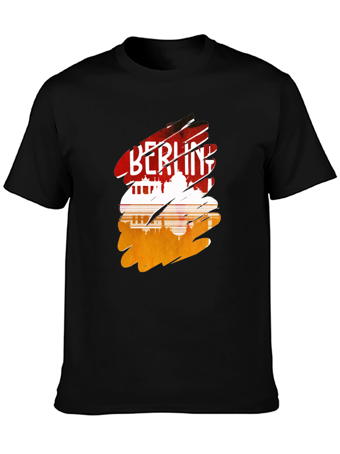 Berlin Skyline Graphic Tee - Urban Style Black T-Shirt