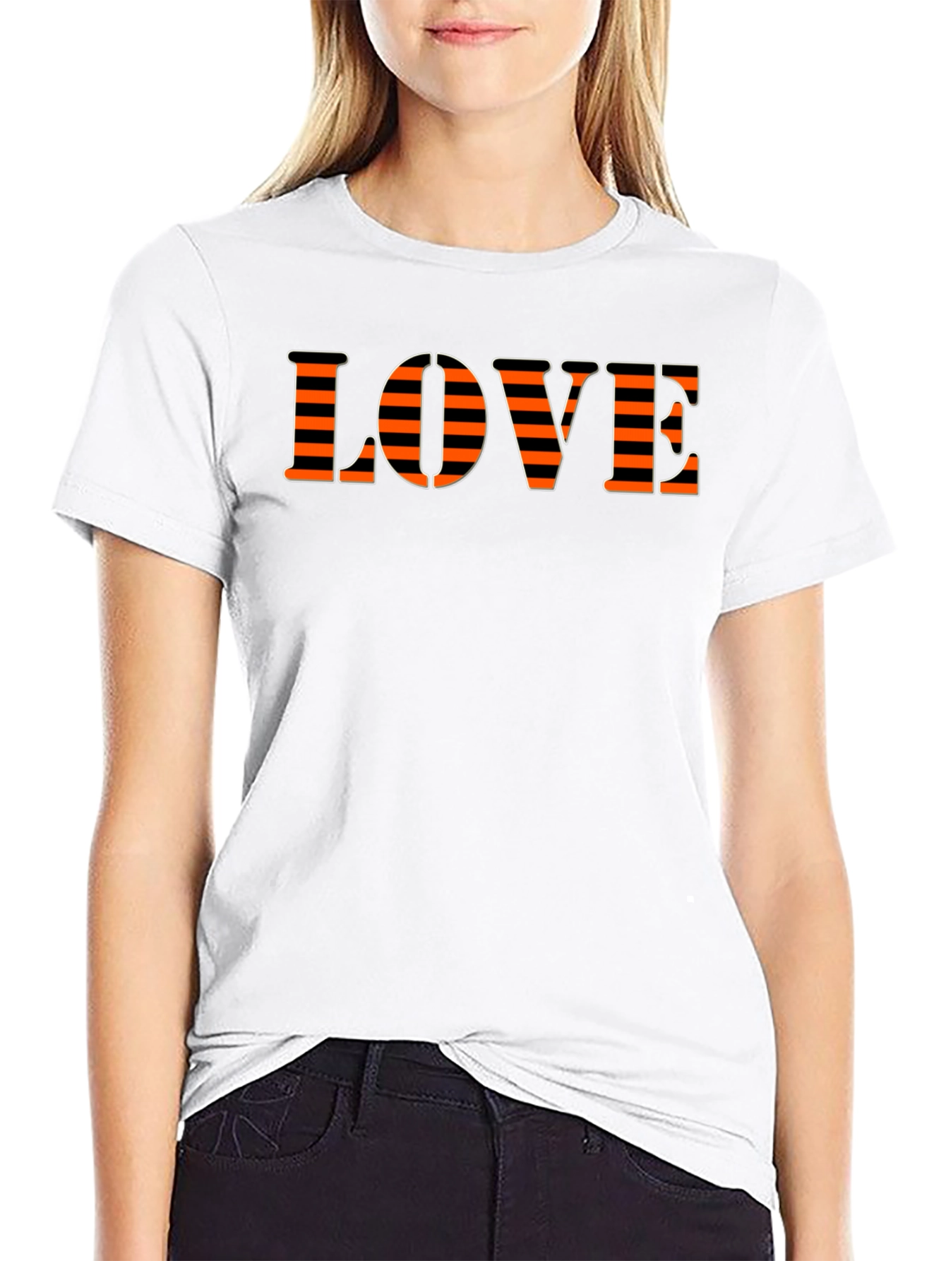 Love Striped Graphic T-Shirt