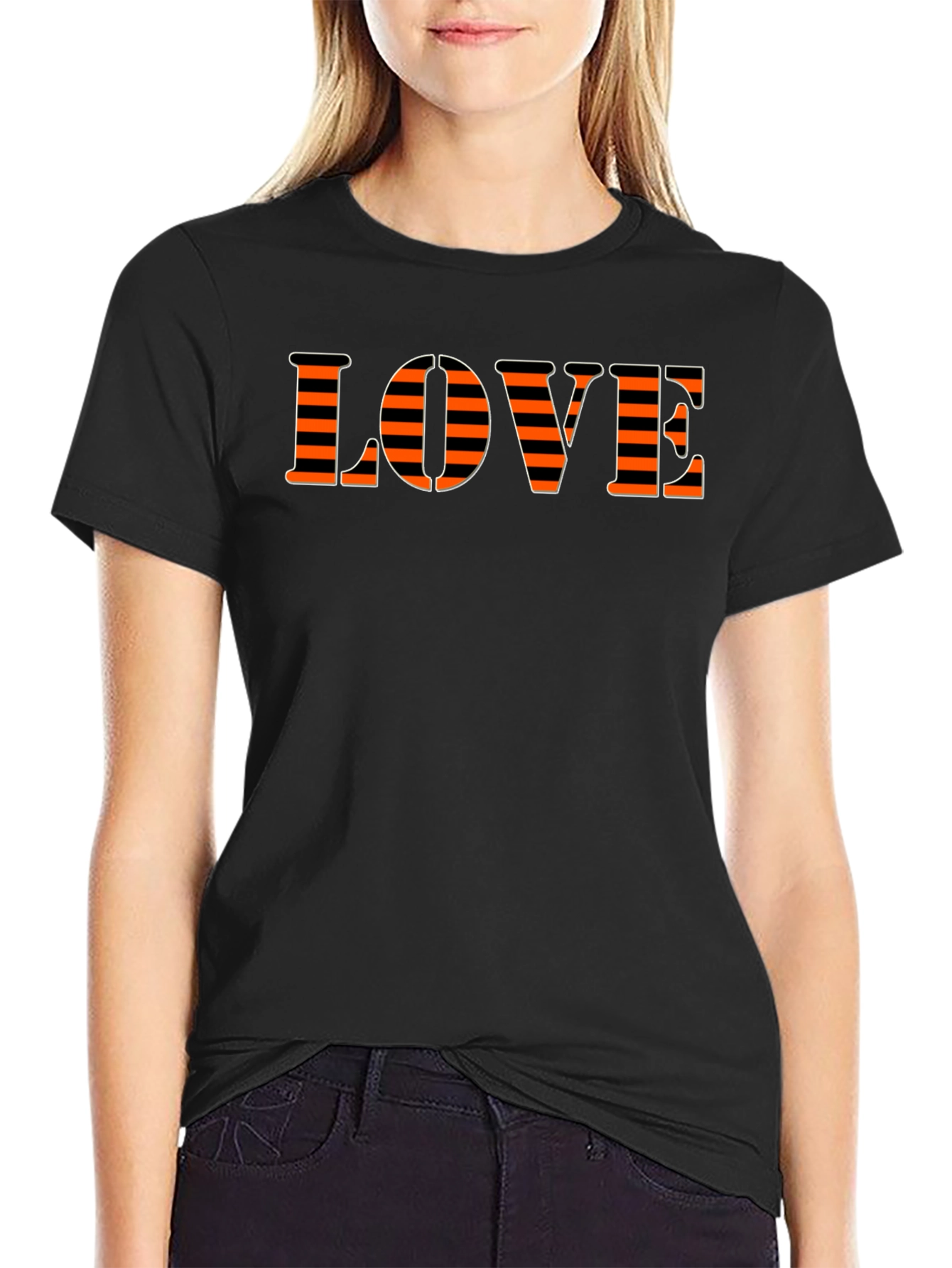 Love Striped Graphic T-Shirt