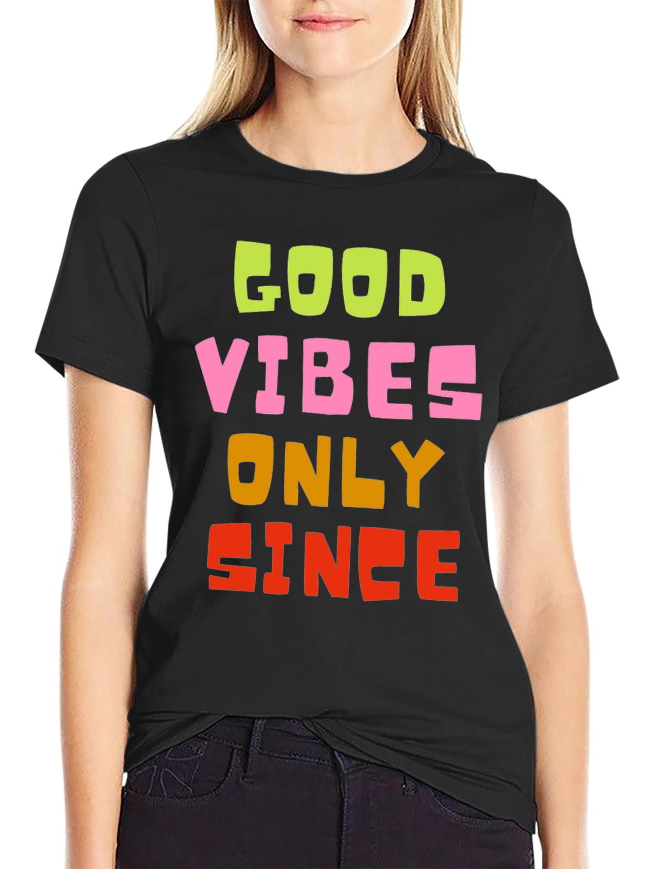 Good Vibes Only Graphic Tee - Black Cotton T-Shirt