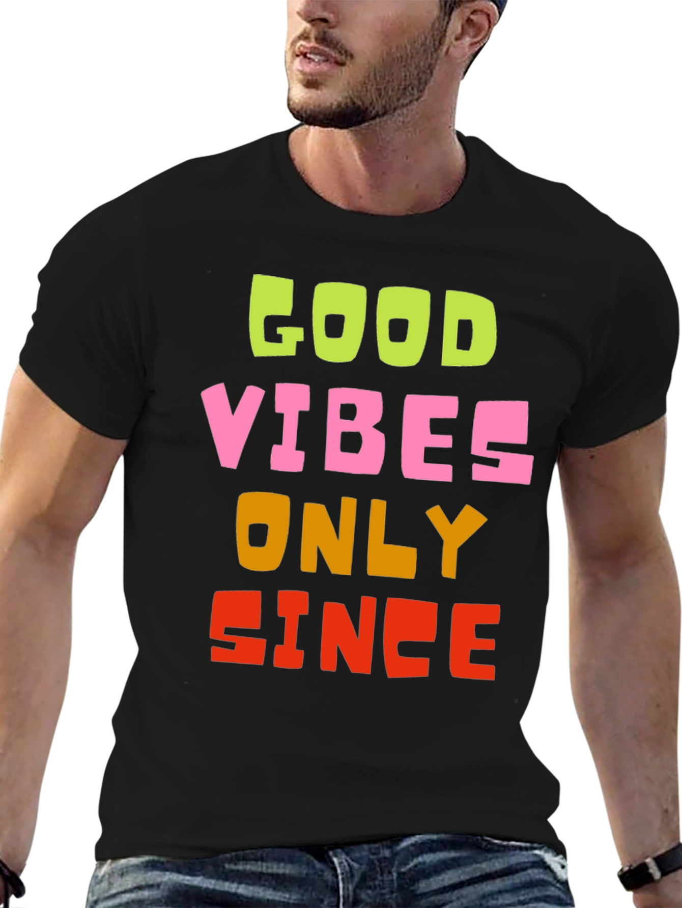 Good Vibes Only Graphic Tee - Black Cotton T-Shirt
