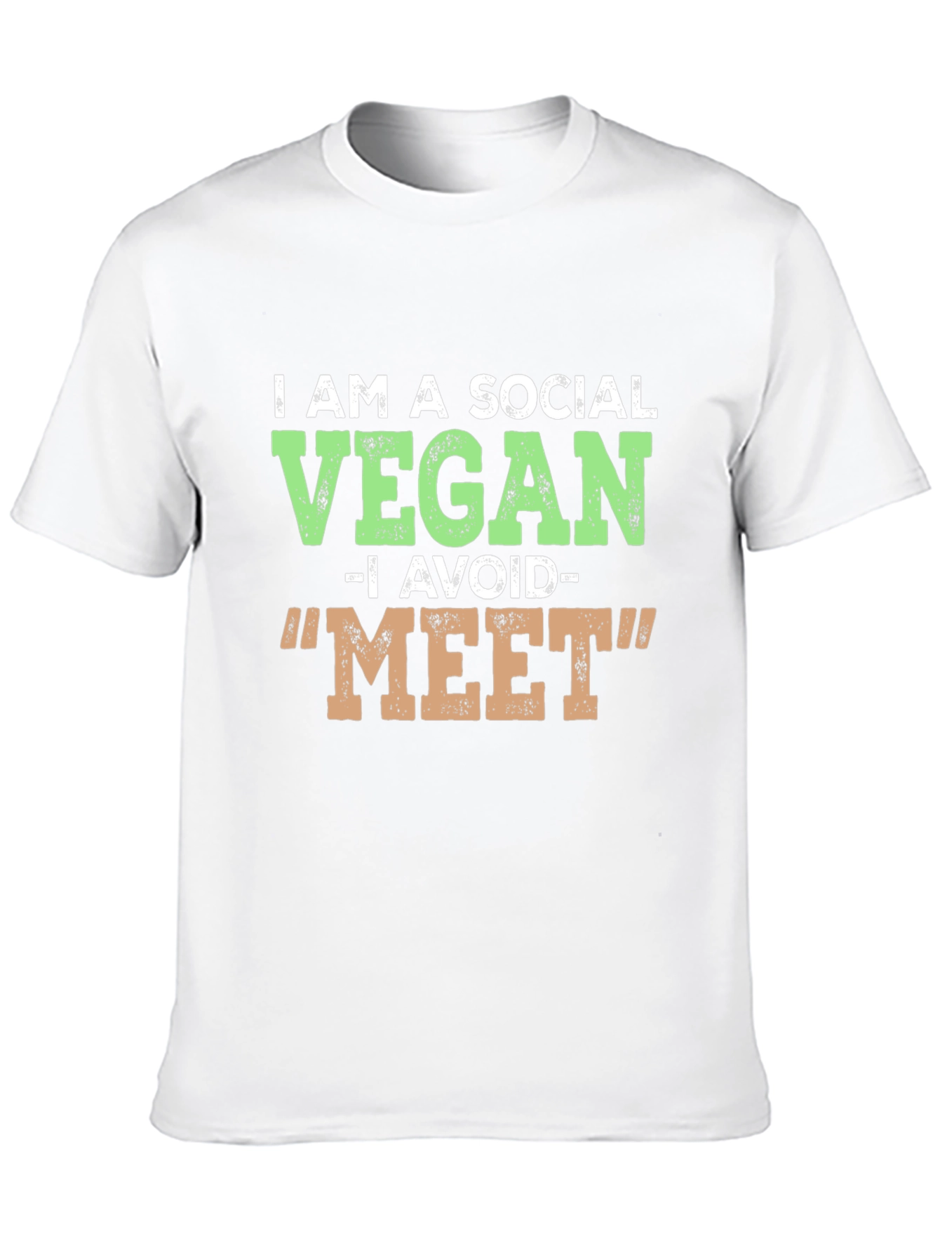 Social Vegan T-Shirt - Avoid Meat Funny Tee