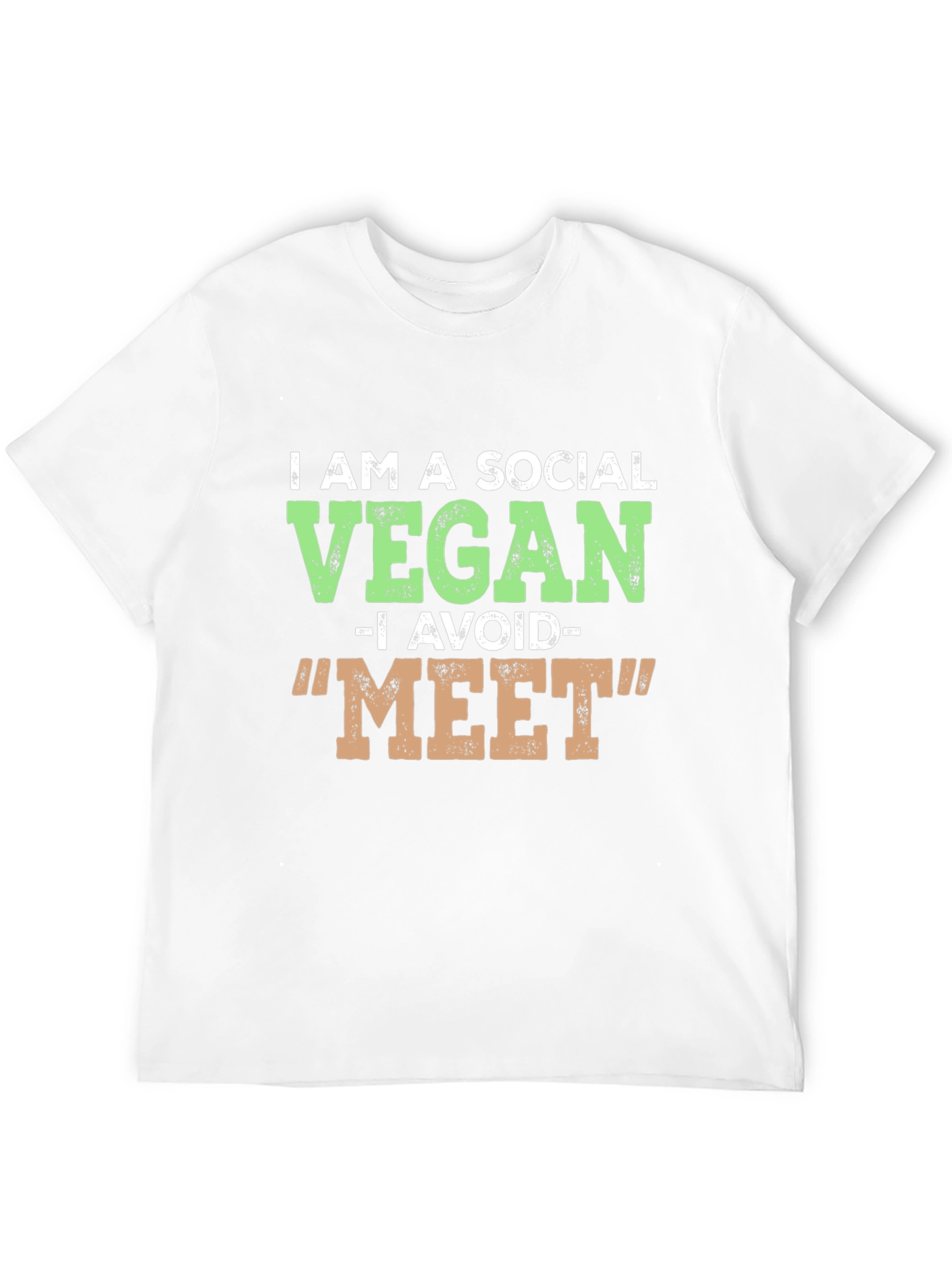 Social Vegan T-Shirt - Avoid Meat Funny Tee