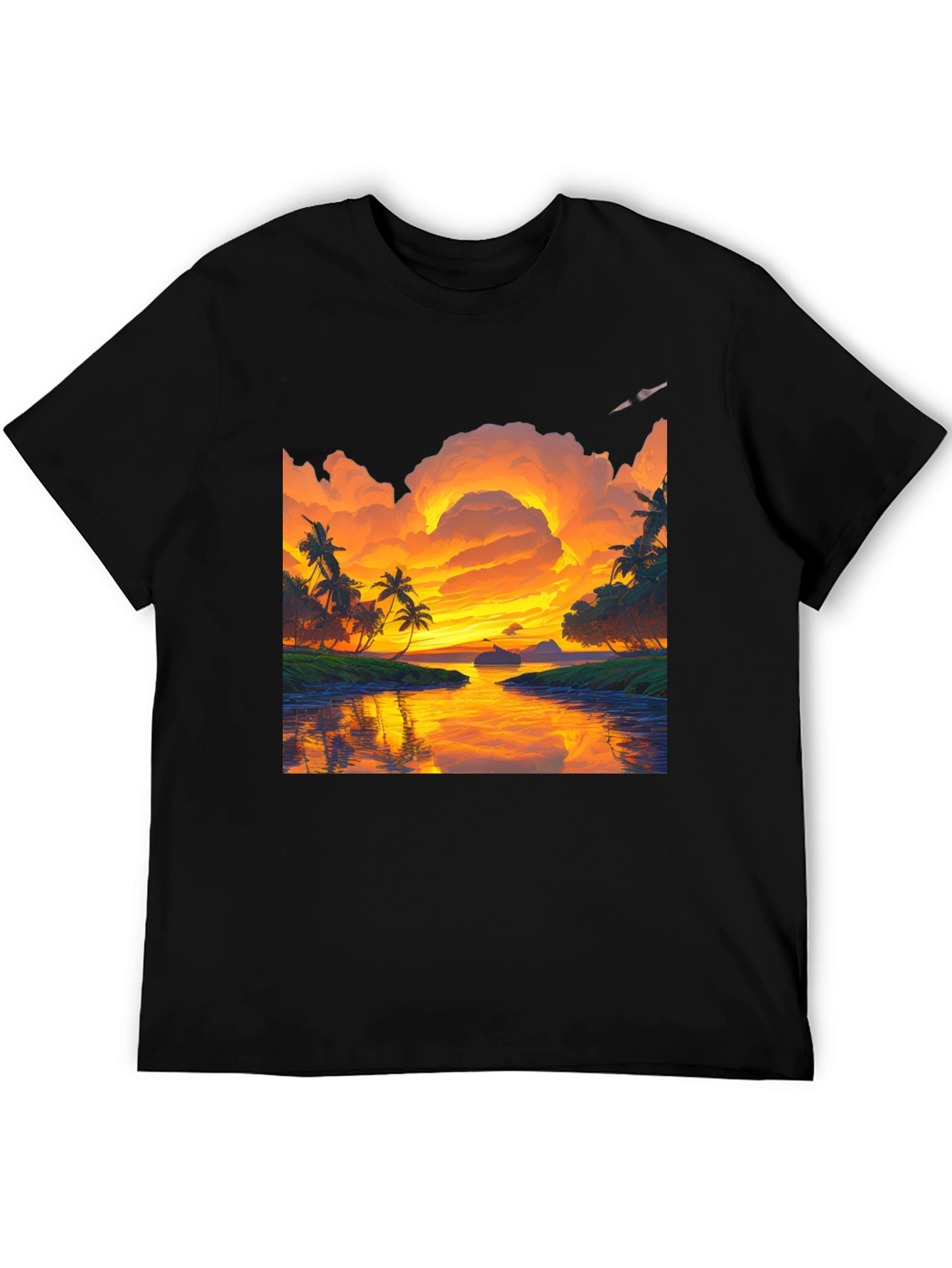 Sunset Paradise Graphic Tee - Tropical Island Vibes