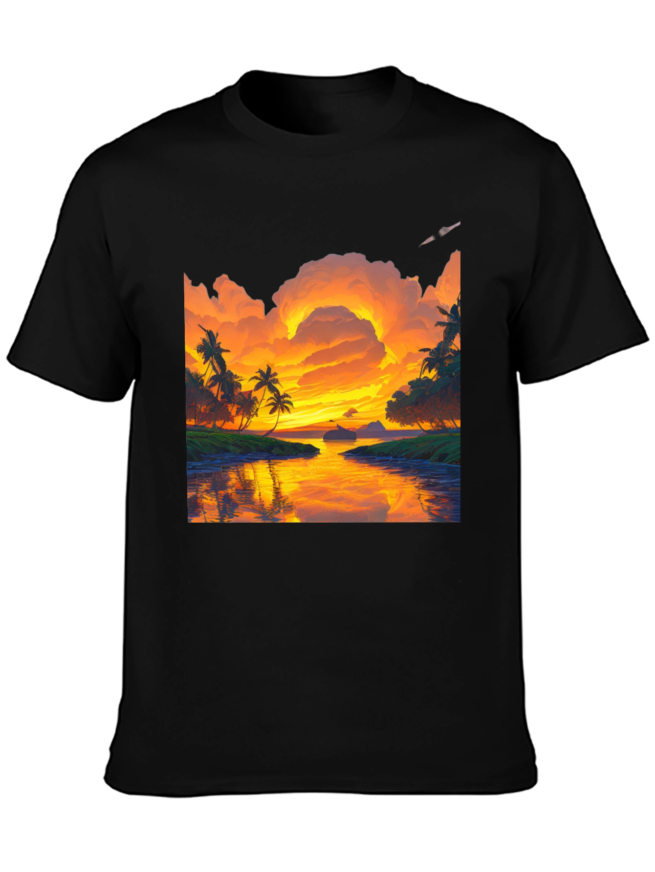 Sunset Paradise Graphic Tee - Tropical Island Vibes