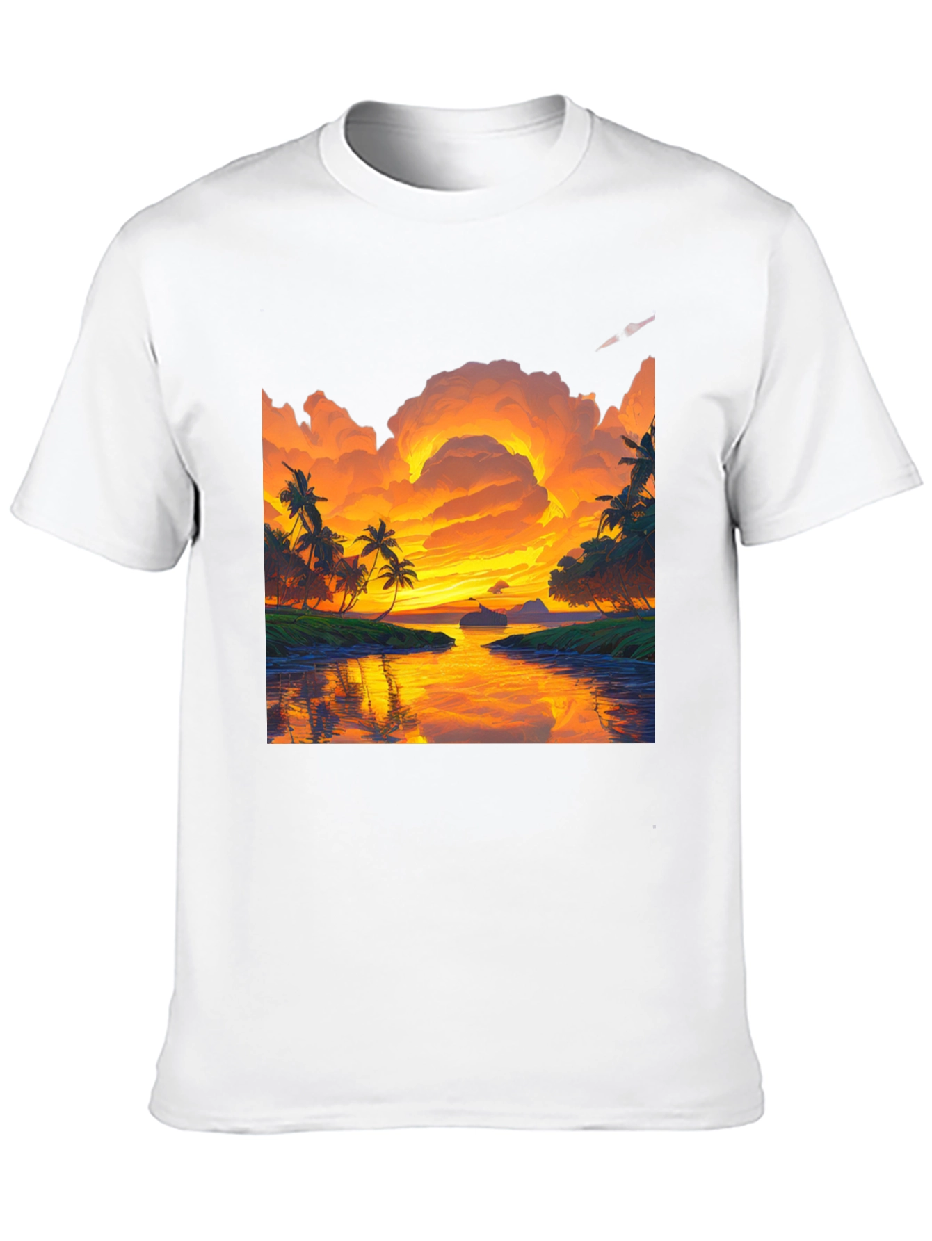 Sunset Paradise Graphic Tee - Tropical Island Vibes