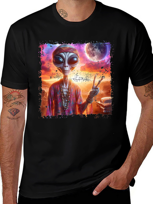 Hippie Alien Graphic T-Shirt