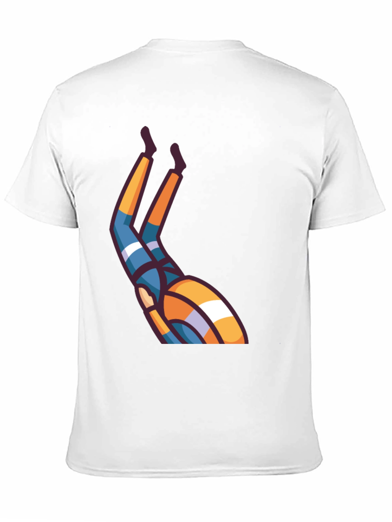 Upside Down Cartoon Character Black T-Shirt