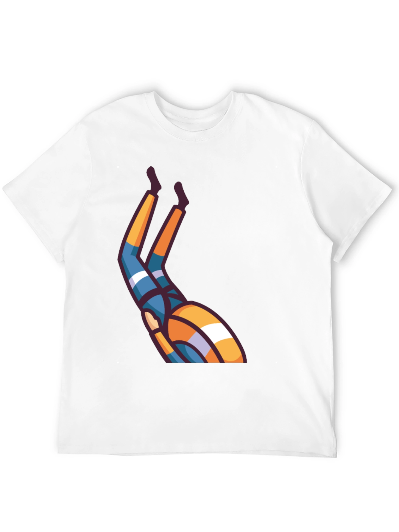 Upside Down Cartoon Character Black T-Shirt