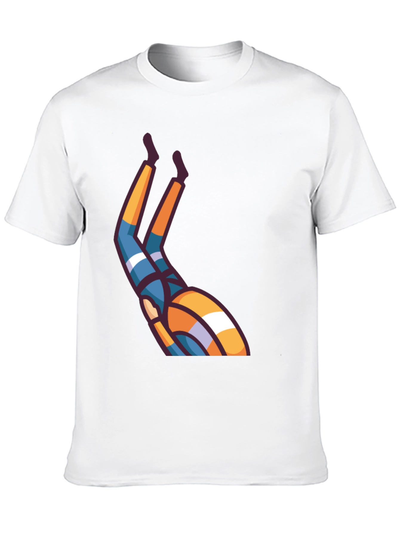 Upside Down Cartoon Character Black T-Shirt