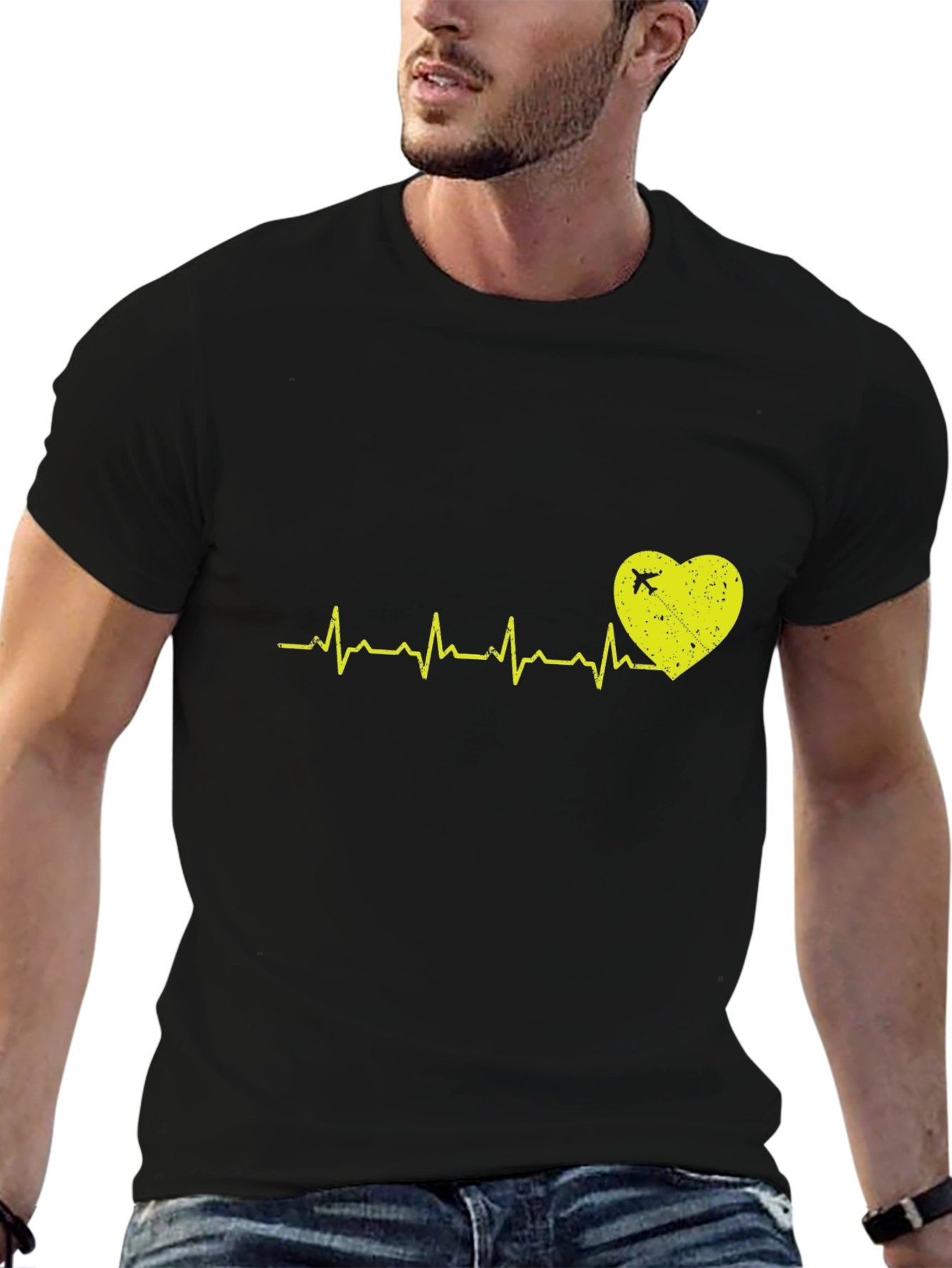 Pilot Heartbeat T-Shirt - Aviation Lover Gift