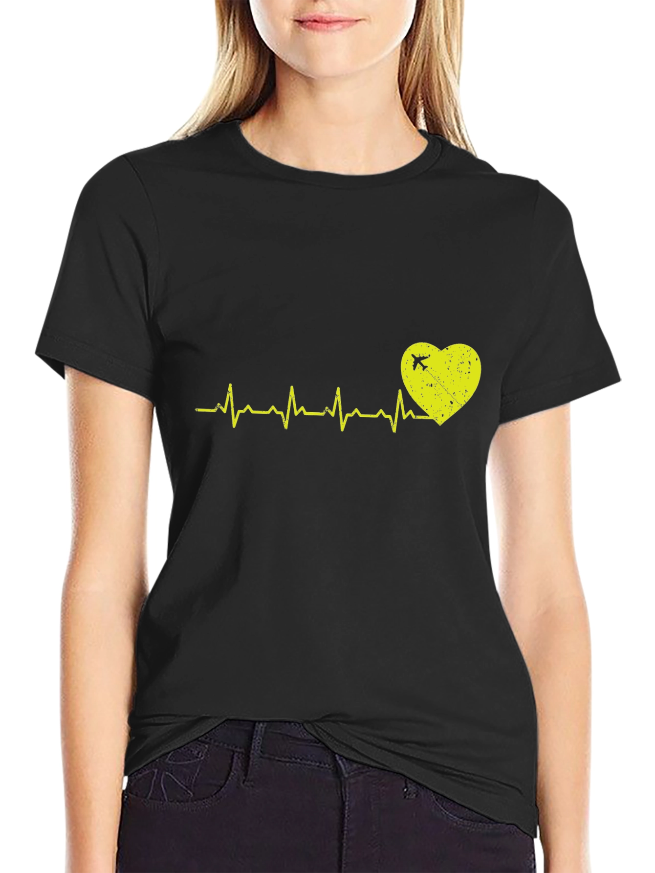 Pilot Heartbeat T-Shirt - Aviation Lover Gift