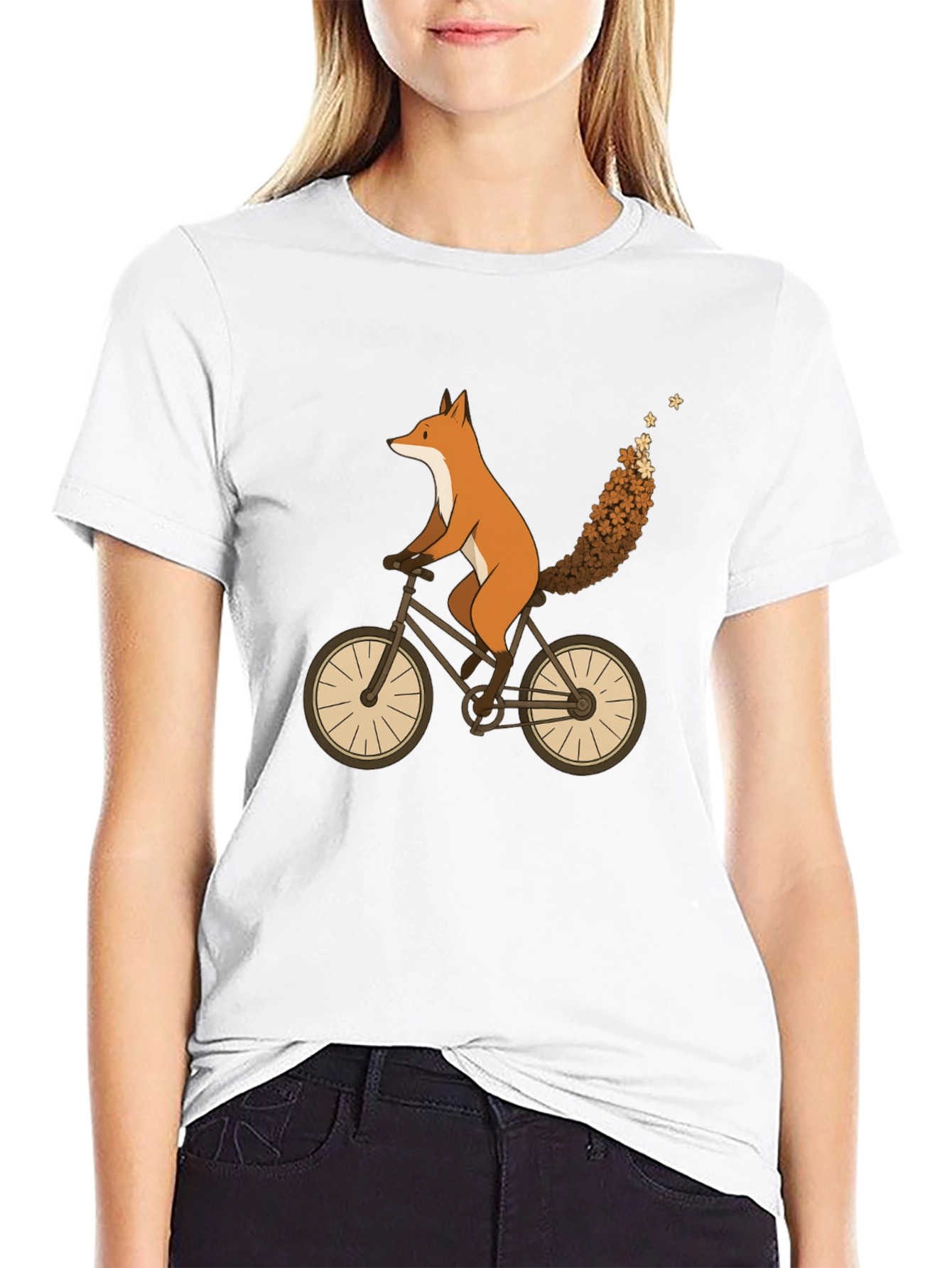 Fox on Bike Graphic Tee - Unique Animal Design