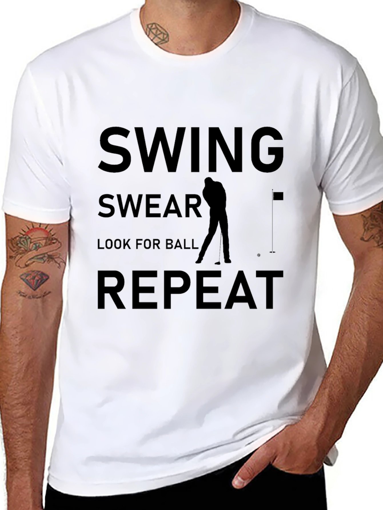 Swing Swear Look For Ball Repeat Mens T-shirt