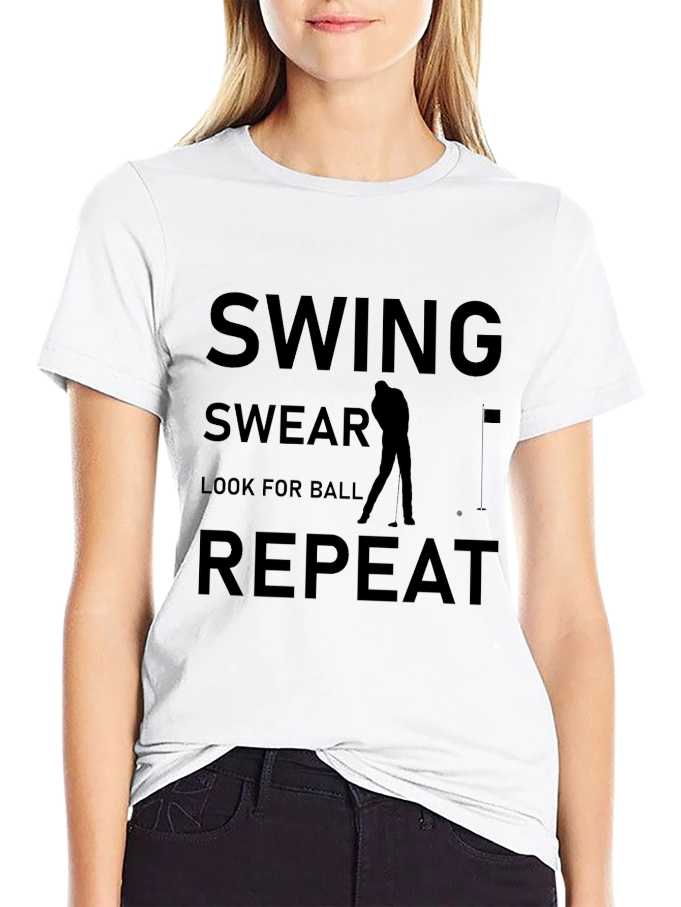 Swing Swear Look For Ball Repeat Mens T-shirt