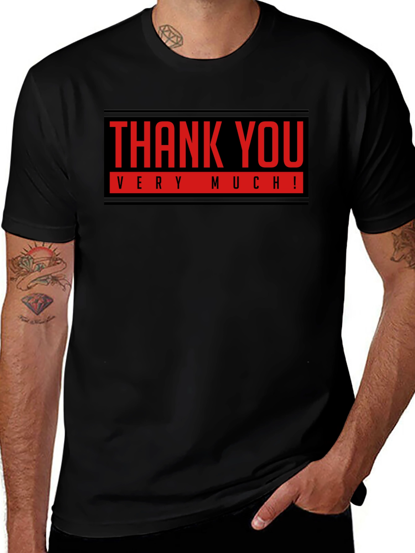 Thank You Very Much! Black Graphic Tee