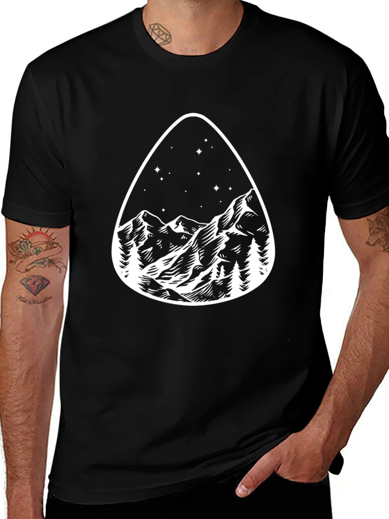 Mountainscape Graphic Tee - Black