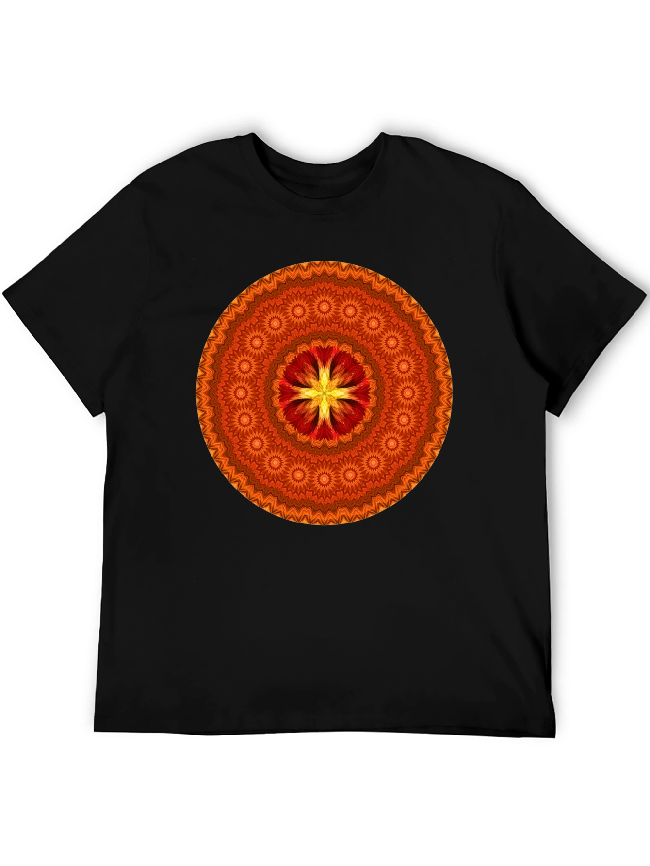 Orange Mandala Graphic T-Shirt - Stylish Casual Wear