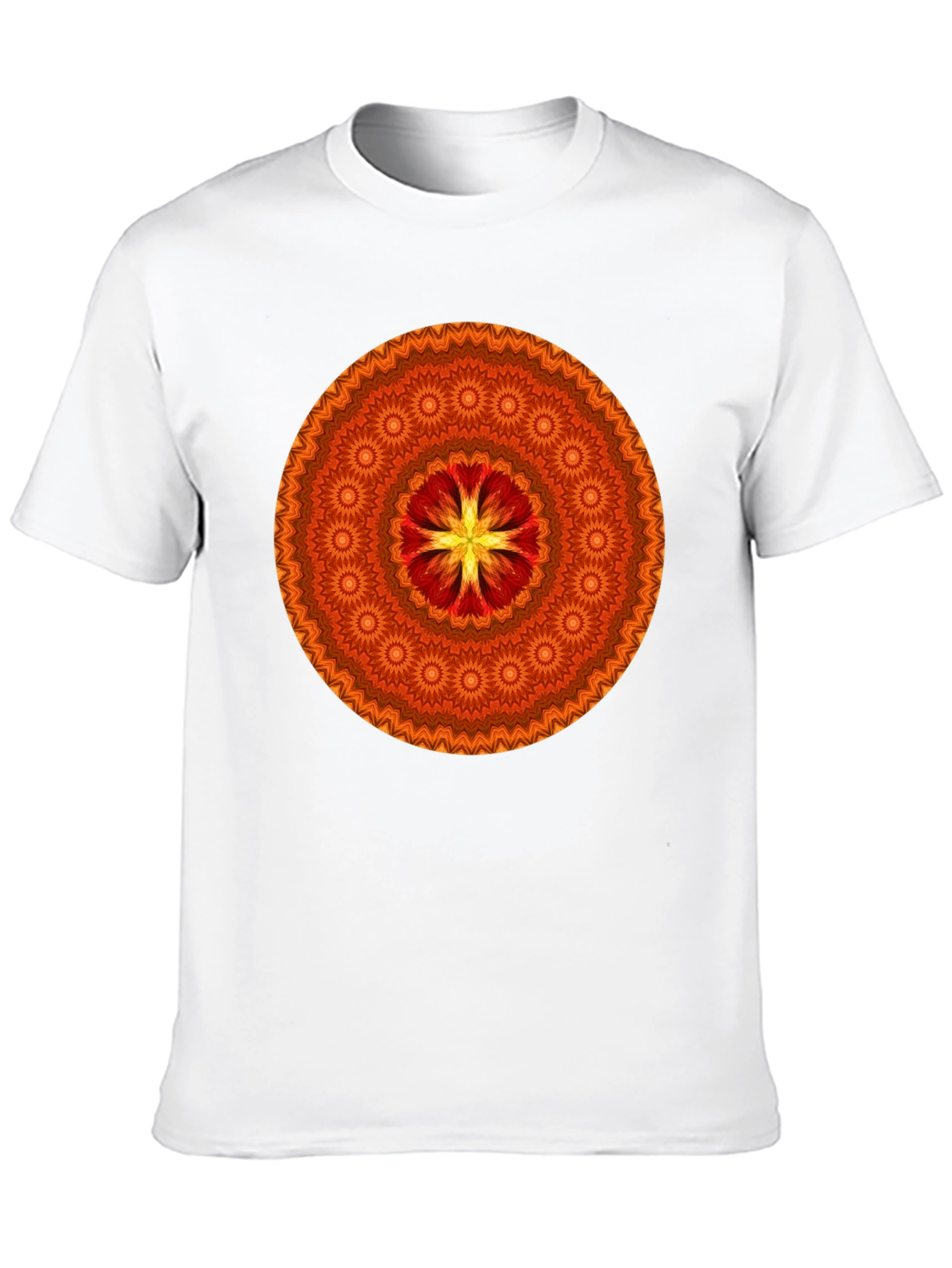Orange Mandala Graphic T-Shirt - Stylish Casual Wear