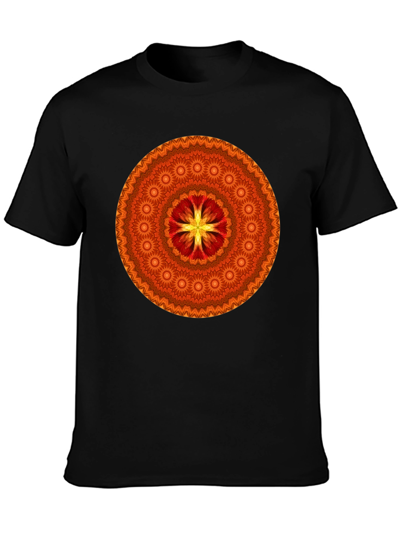 Orange Mandala Graphic T-Shirt - Stylish Casual Wear