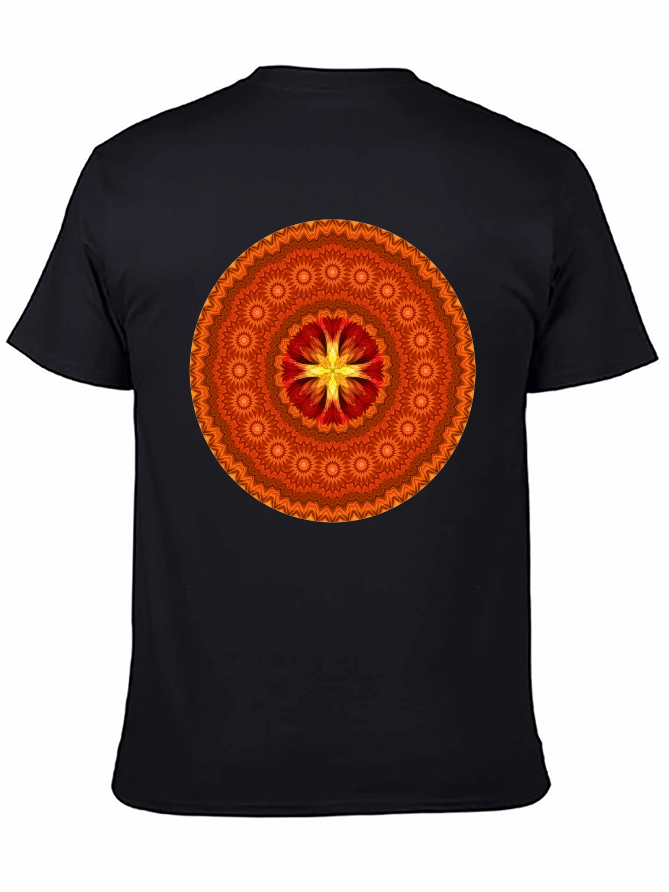 Orange Mandala Graphic T-Shirt - Stylish Casual Wear
