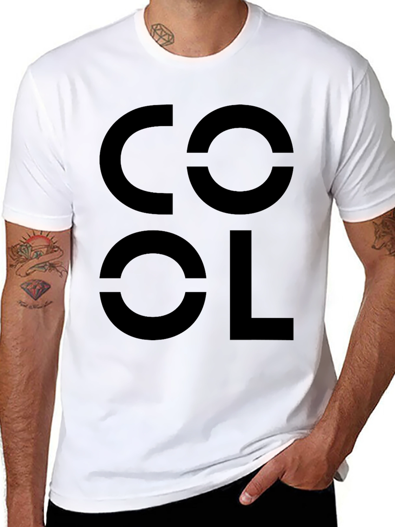 Cool Graphic Print Black T-Shirt