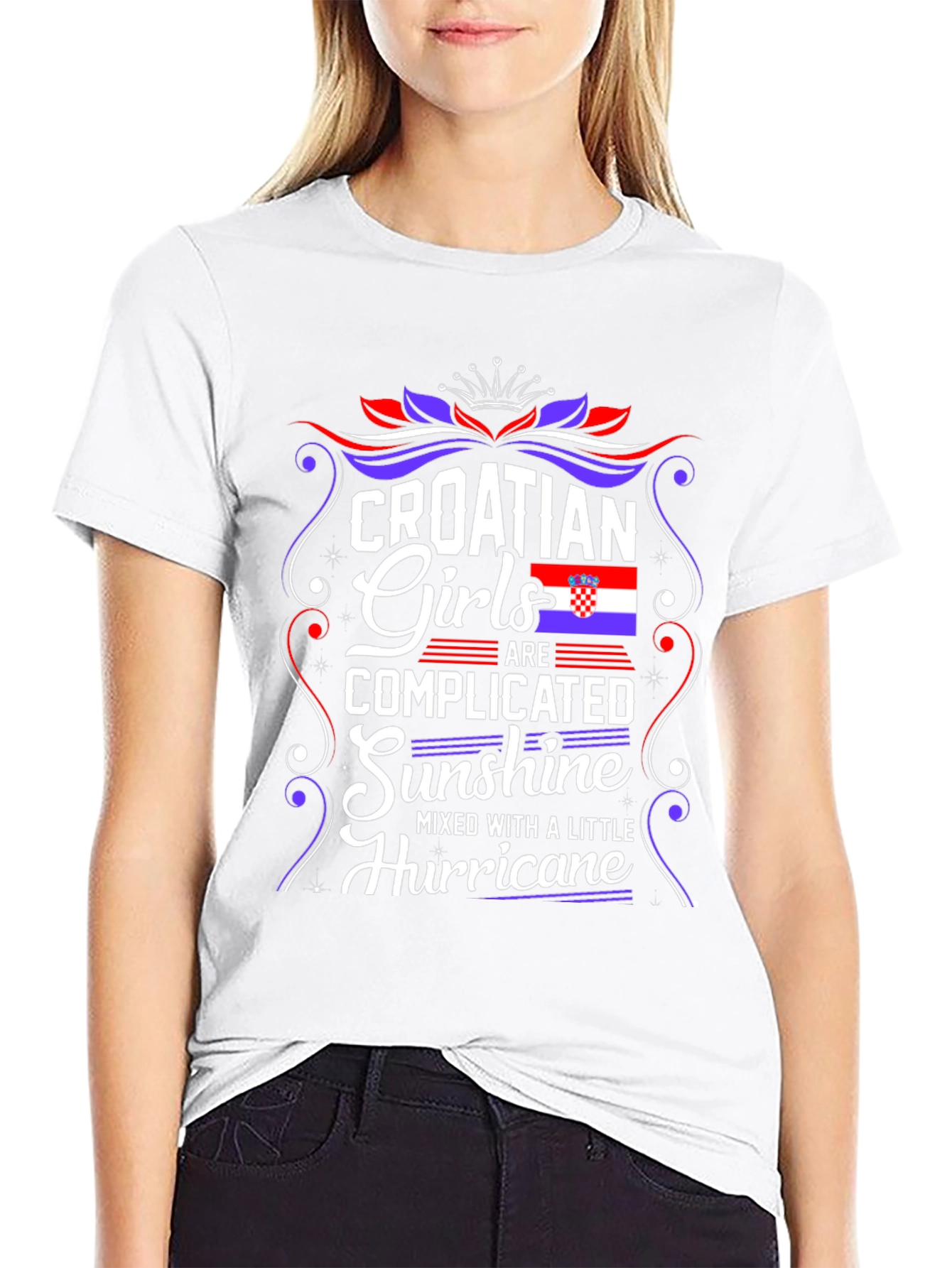 Croatian Girls T-Shirt - Complicated Sunshine Hurricane