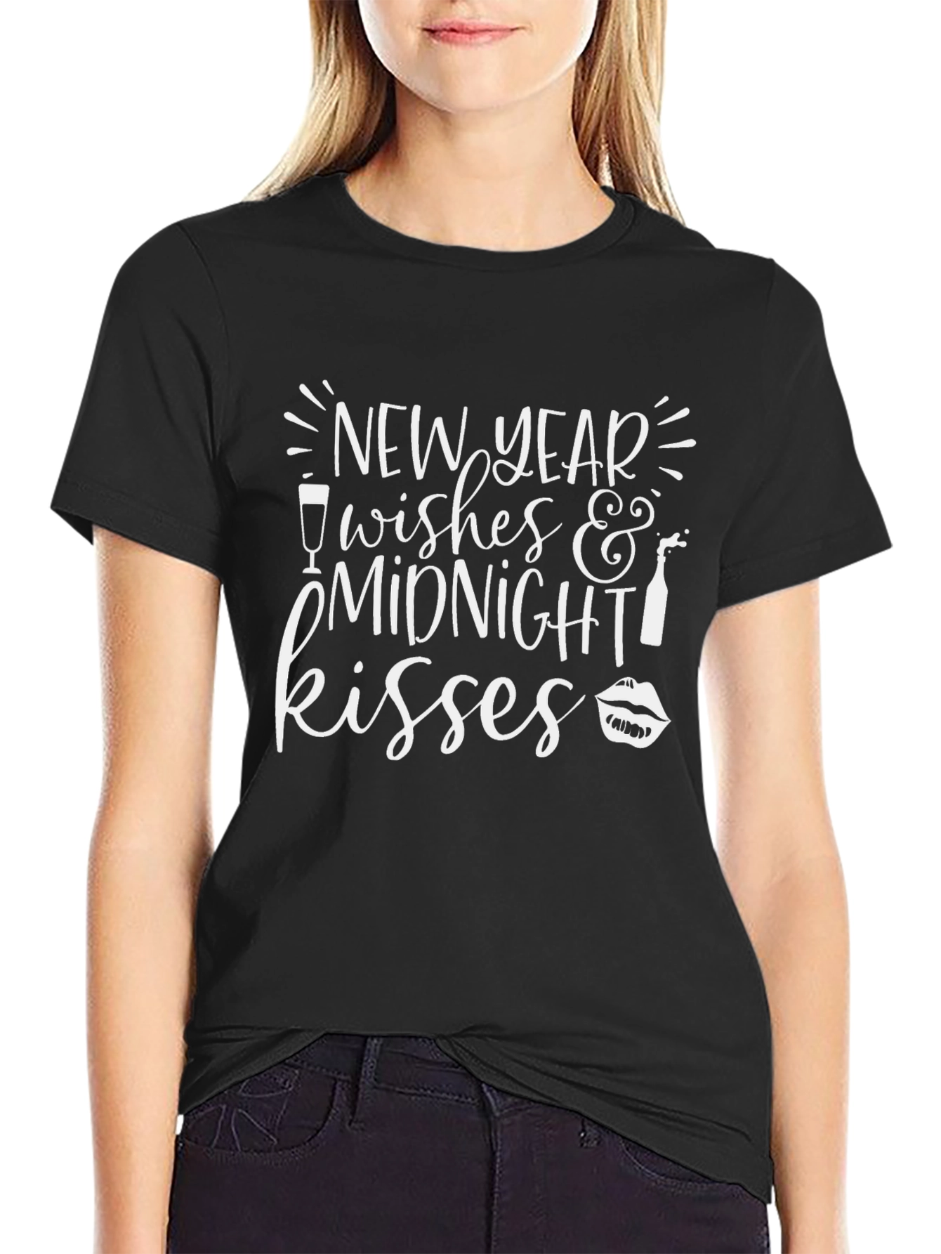 New Year Midnight Kisses Graphic T-Shirt