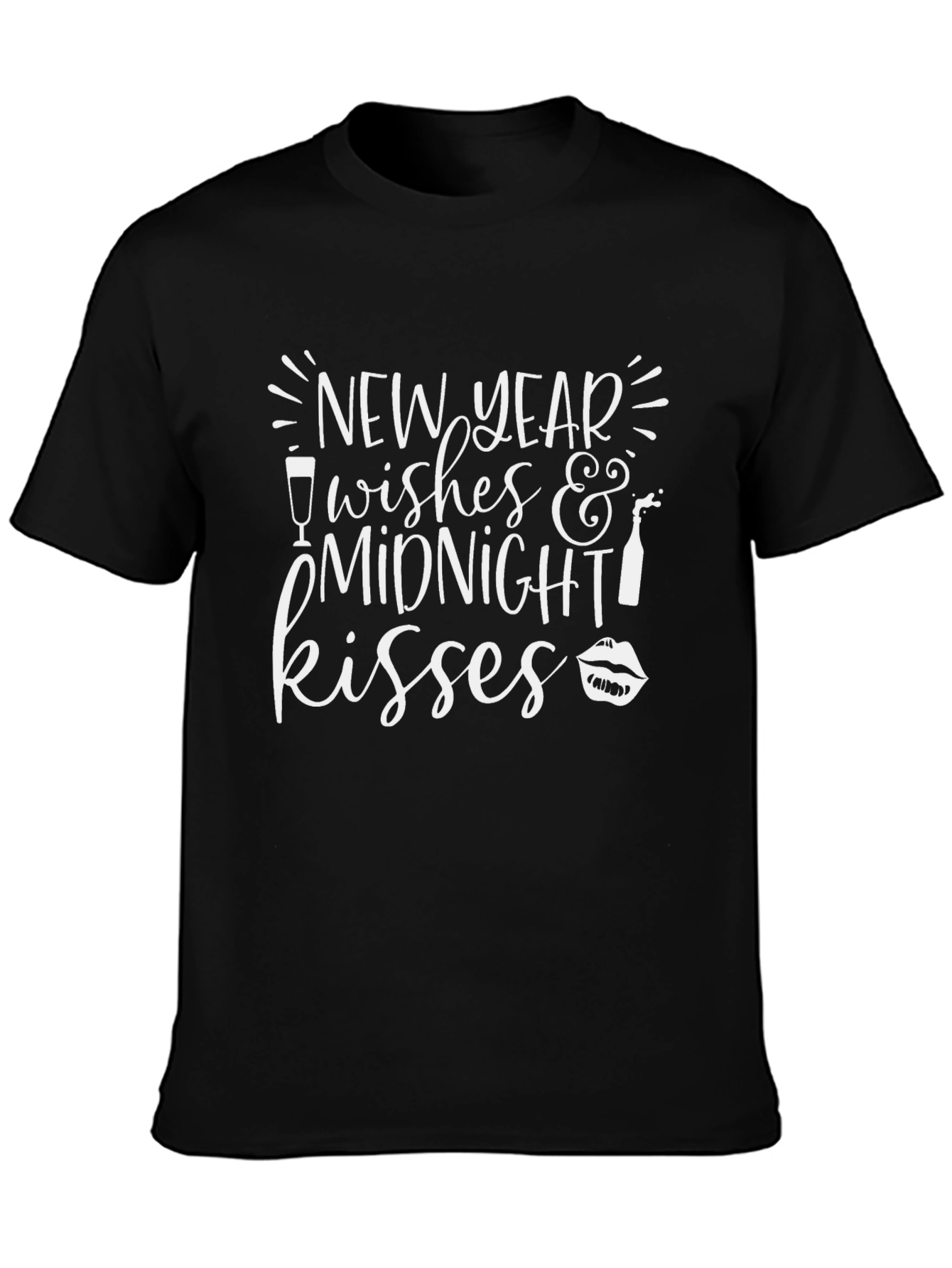 New Year Midnight Kisses Graphic T-Shirt