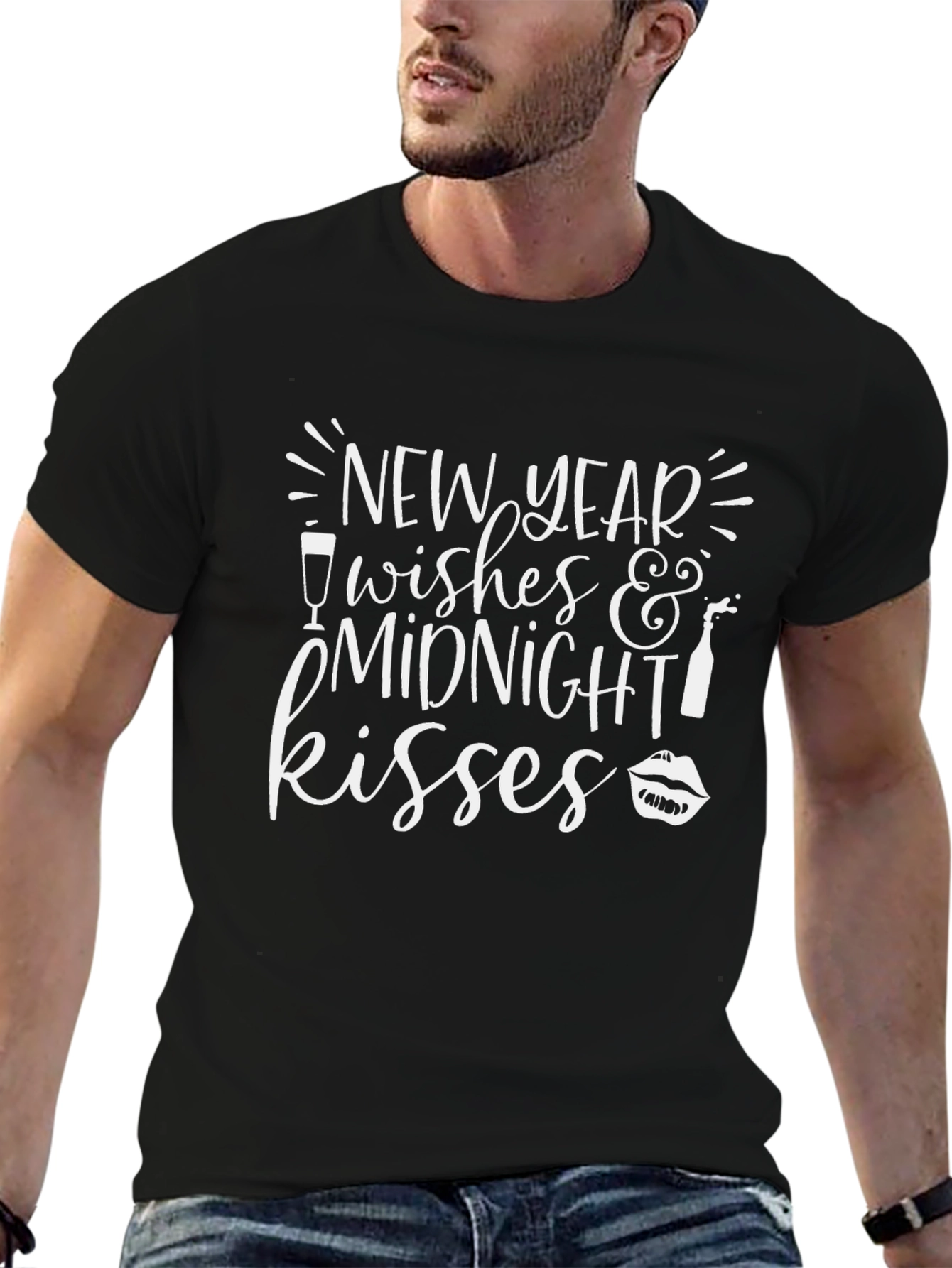 New Year Midnight Kisses Graphic T-Shirt