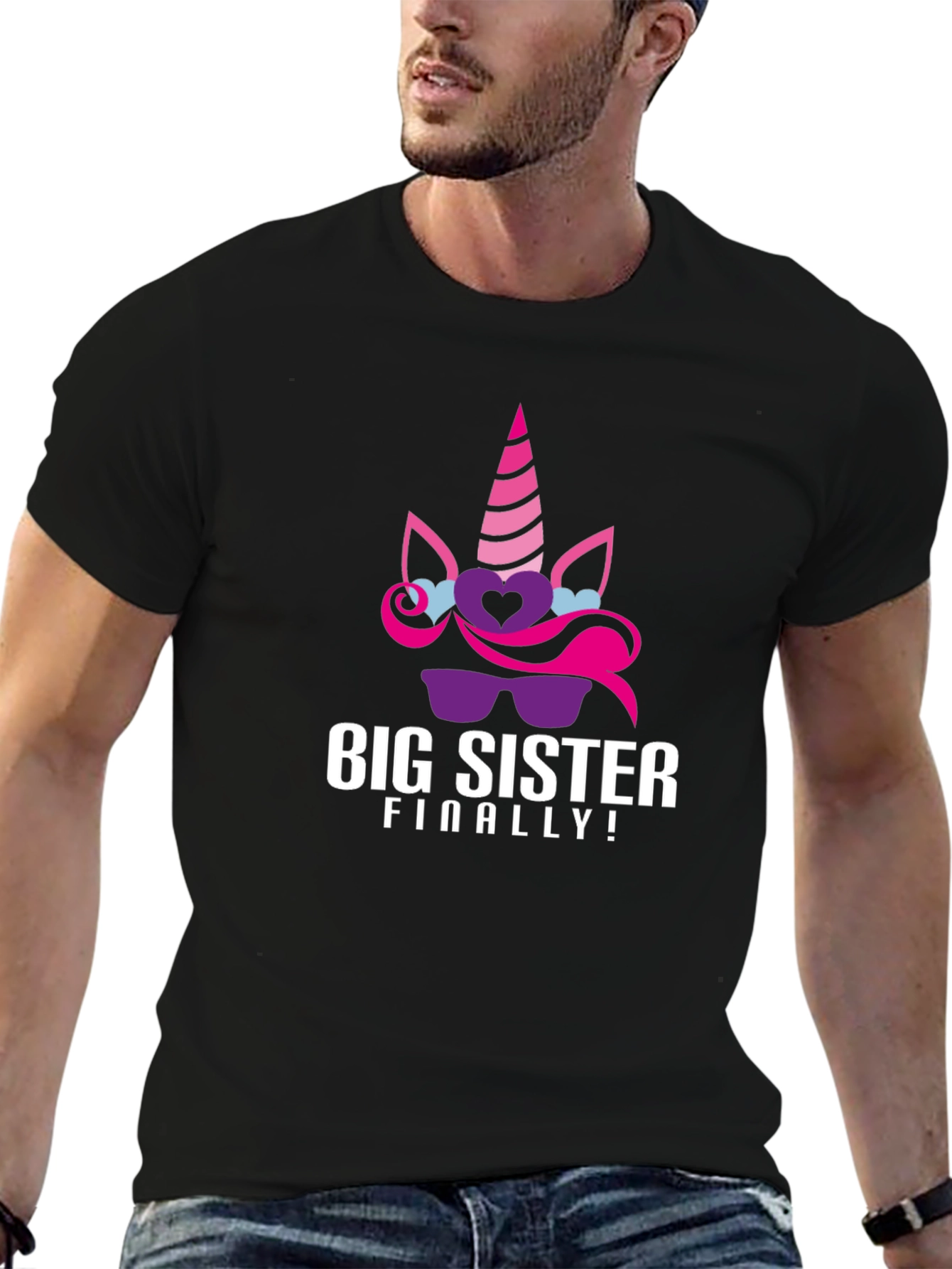 Big Sister Finally! Unicorn Graphic Tee