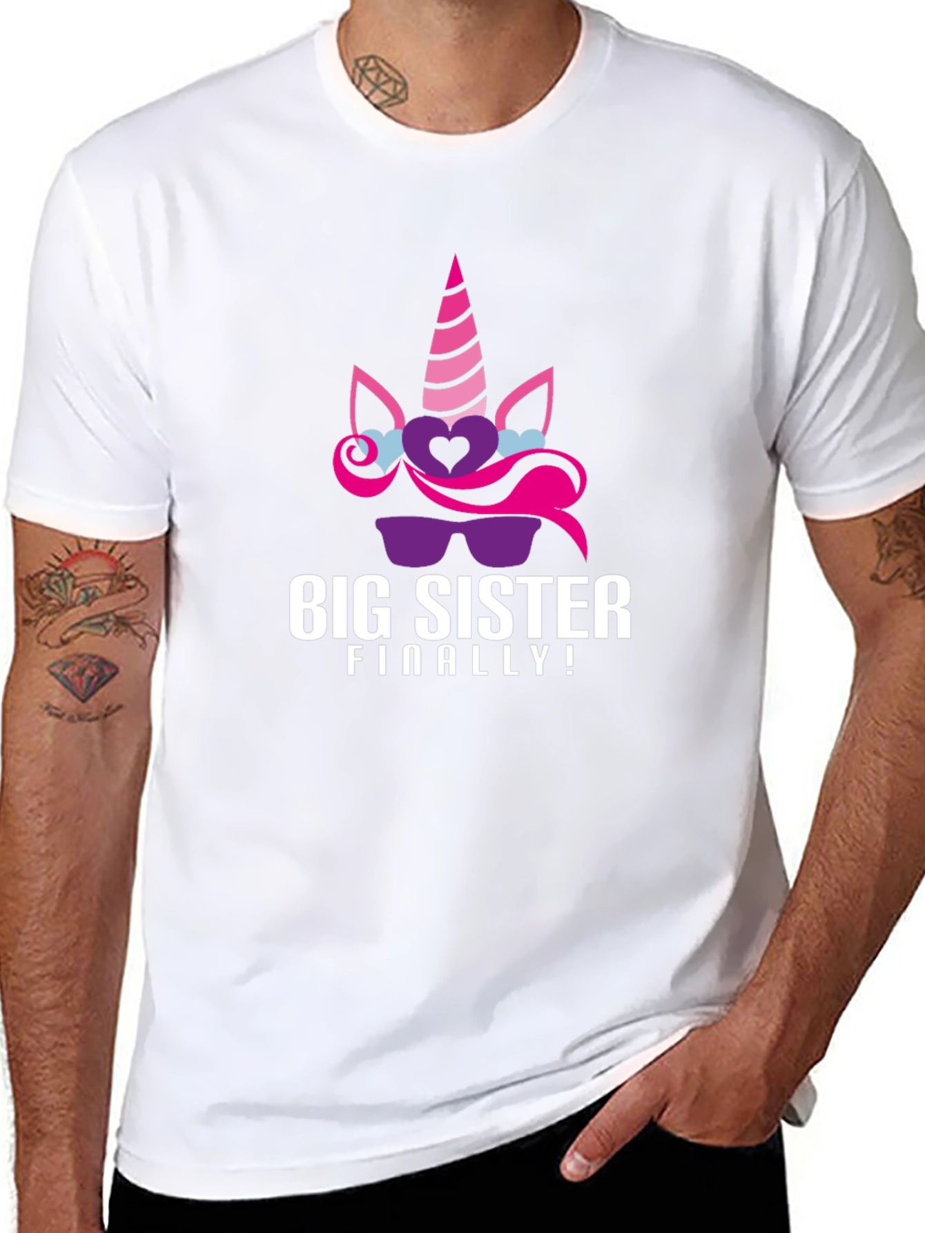 Big Sister Finally! Unicorn Graphic Tee