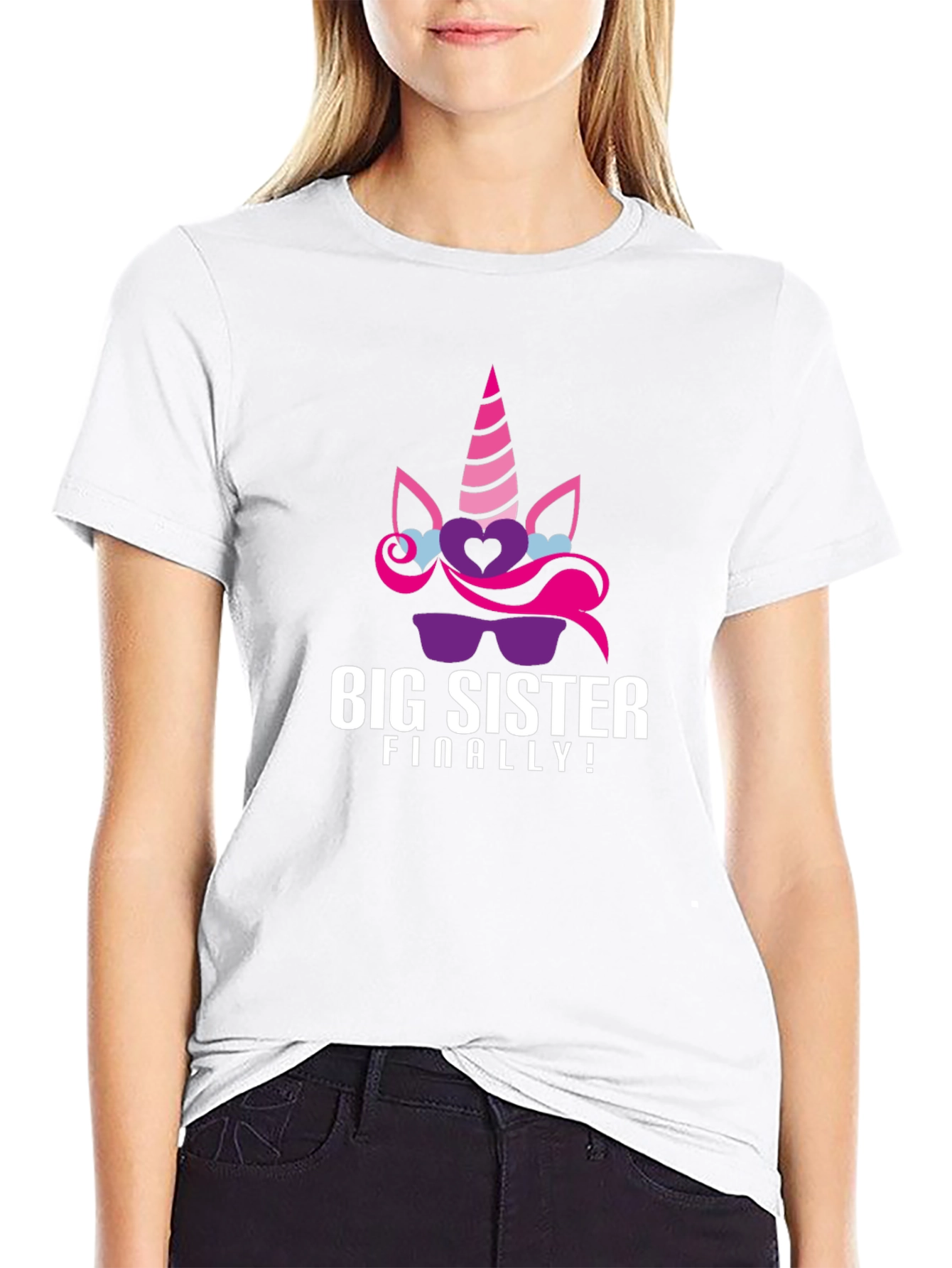 Big Sister Finally! Unicorn Graphic Tee
