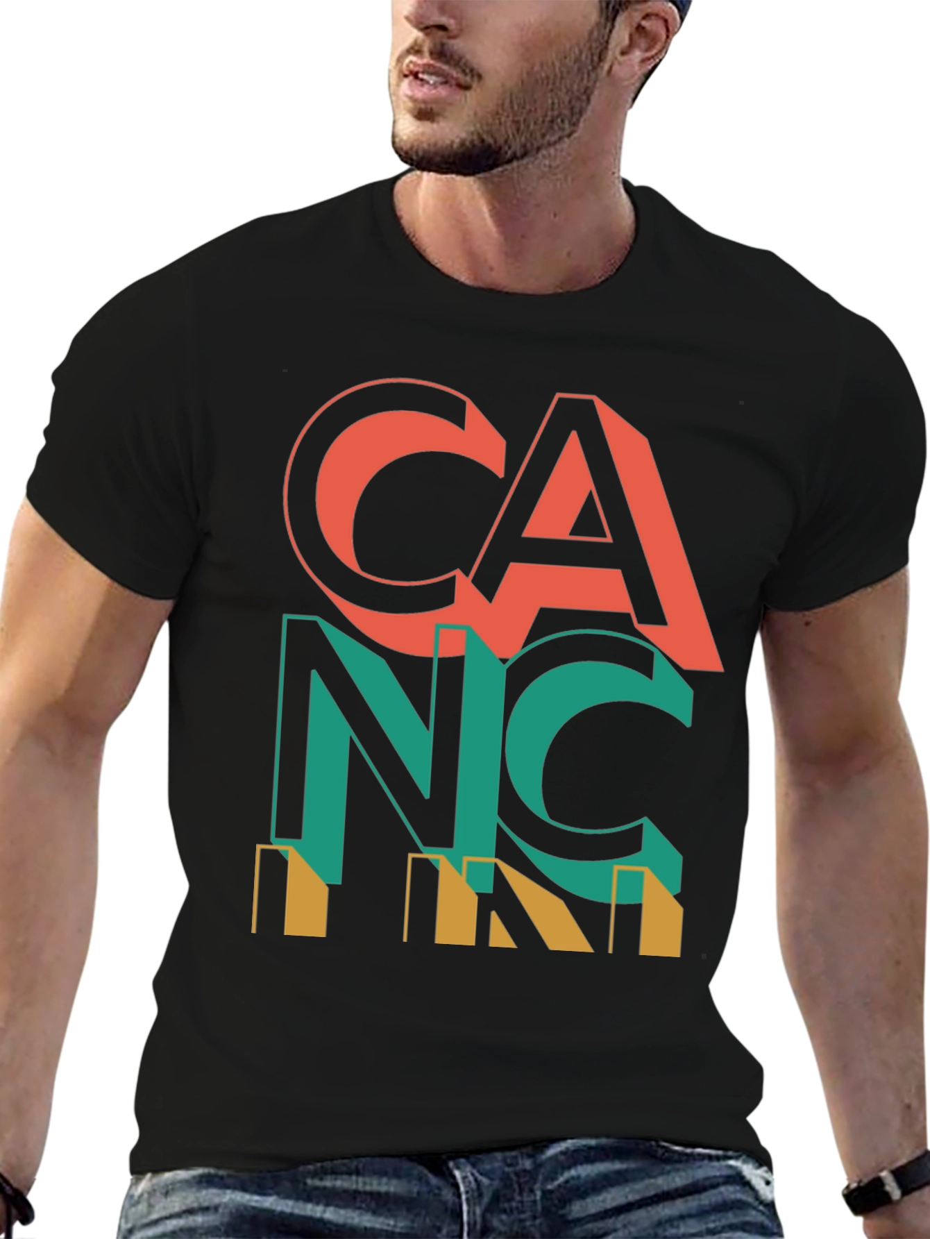 Retro Cancun Graphic T-Shirt - Black