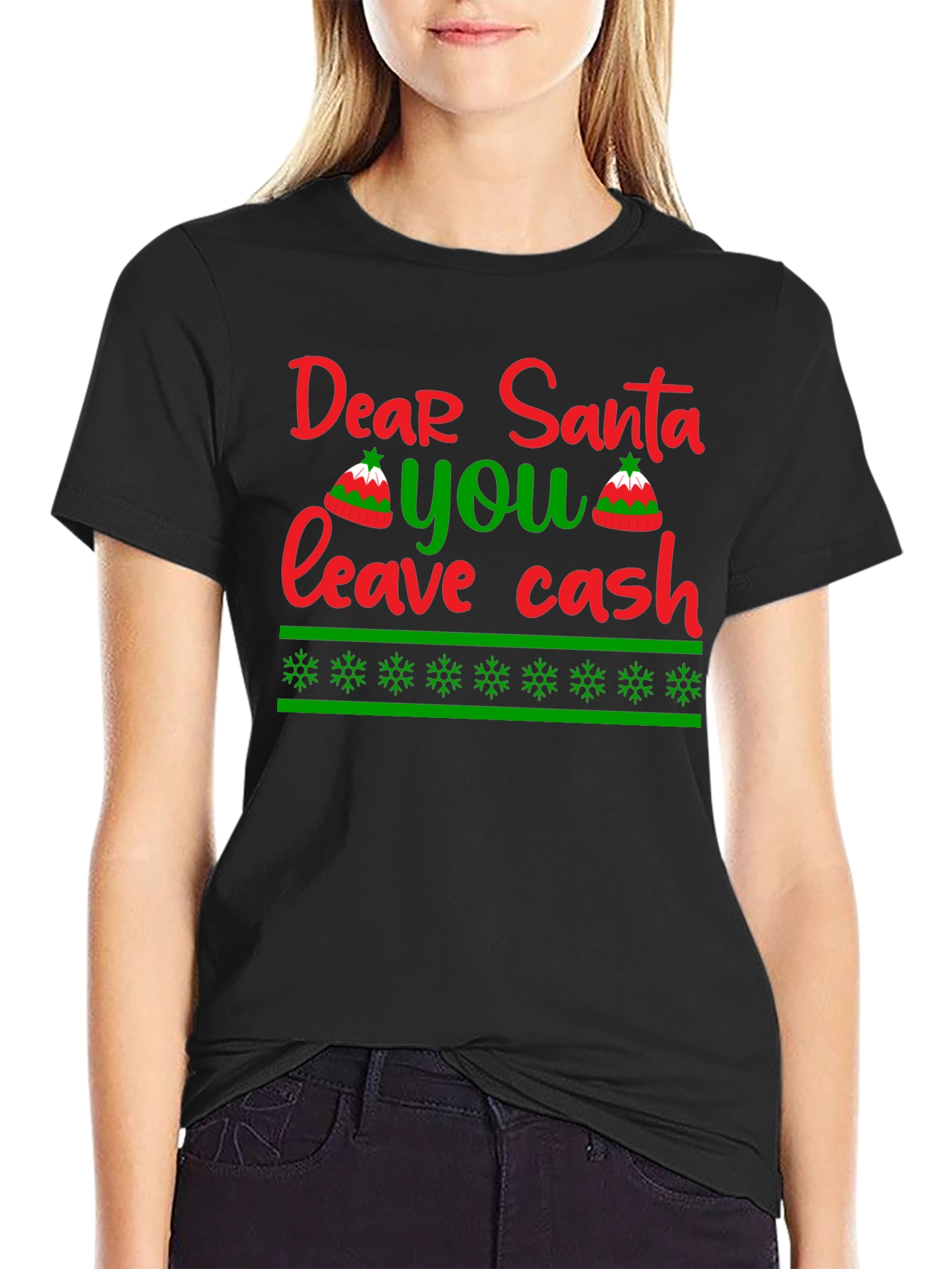 Dear Santa Leave Cash T-Shirt - Holiday Humor