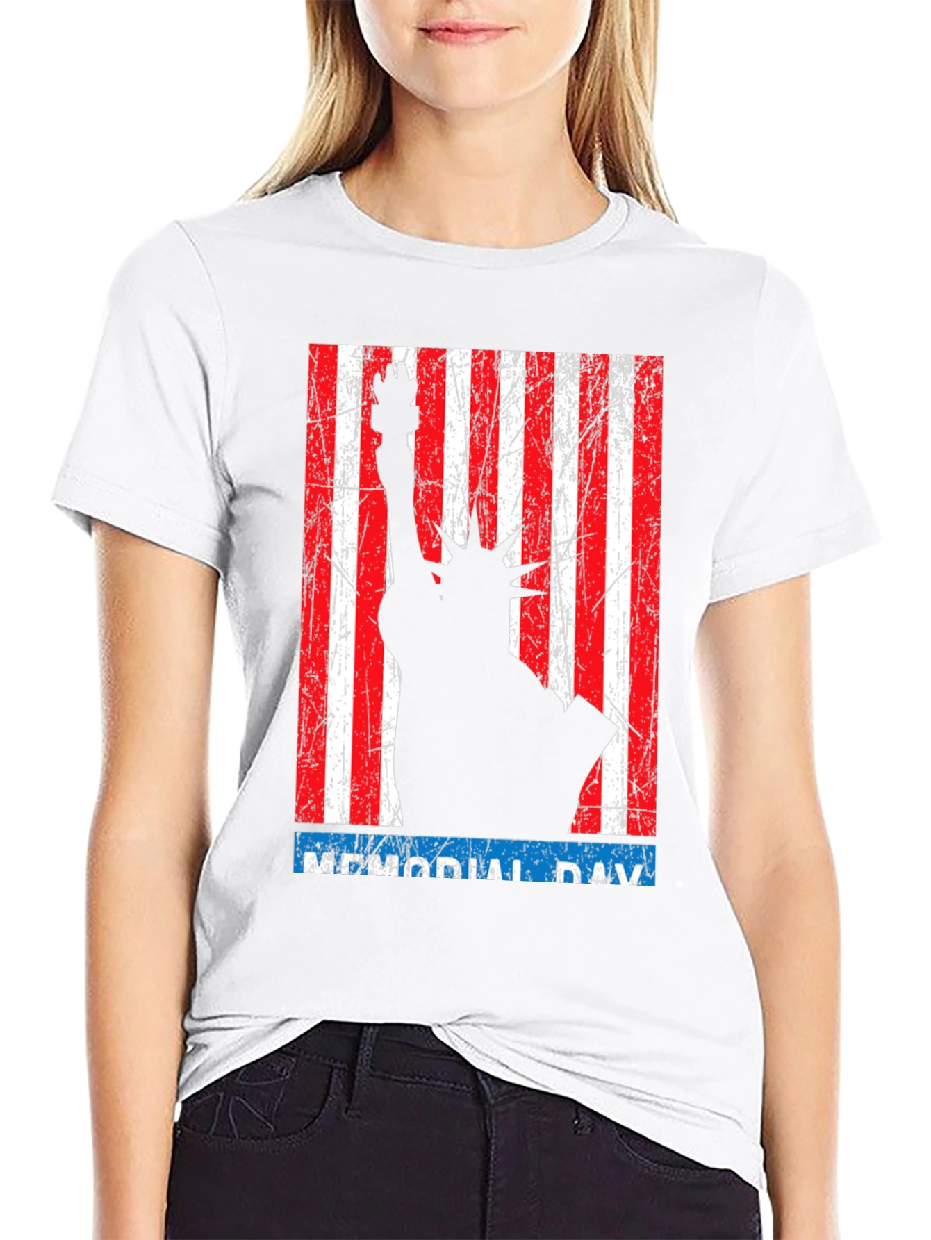 Memorial Day Statue of Liberty Graphic T-Shirt