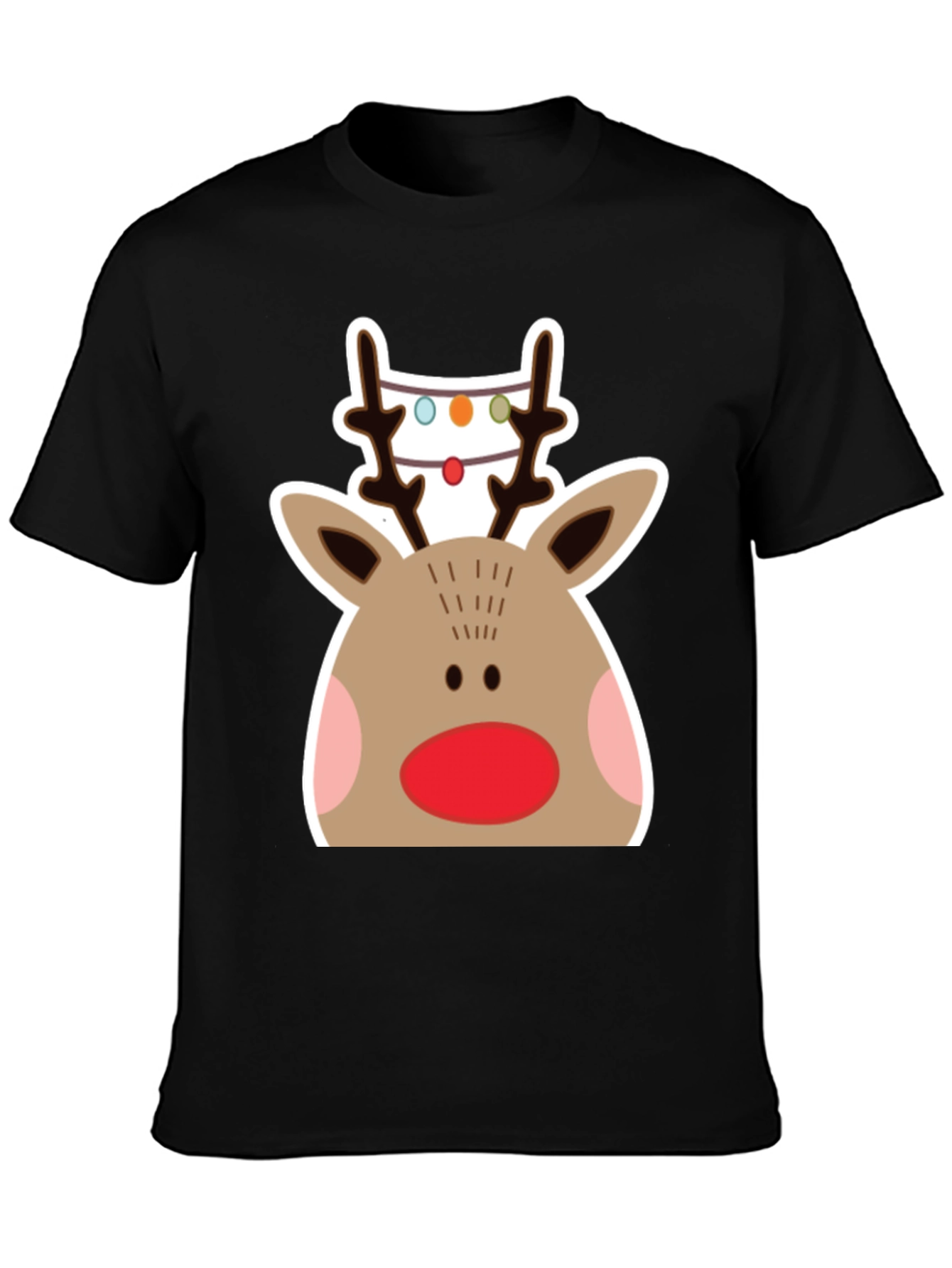 Festive Reindeer Graphic Tee - Holiday Cheer
