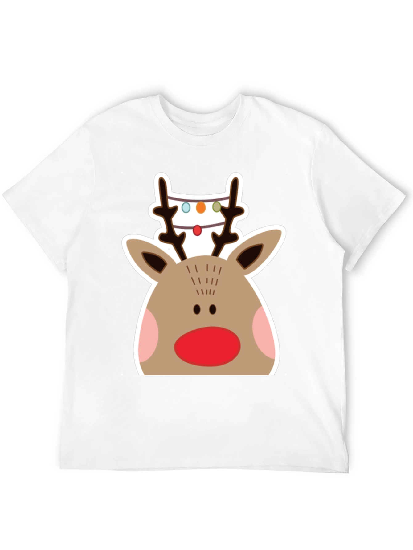 Festive Reindeer Graphic Tee - Holiday Cheer