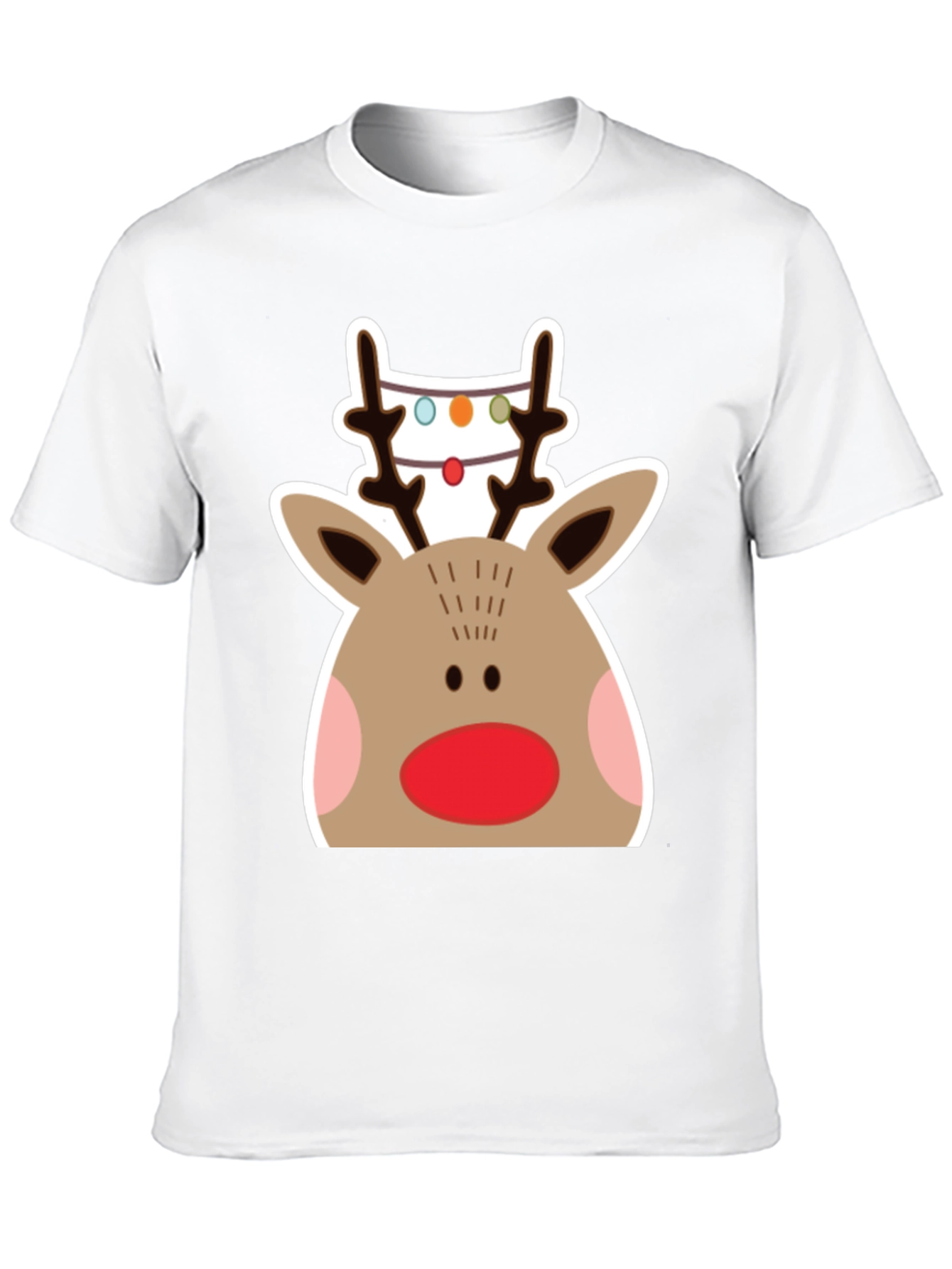 Festive Reindeer Graphic Tee - Holiday Cheer