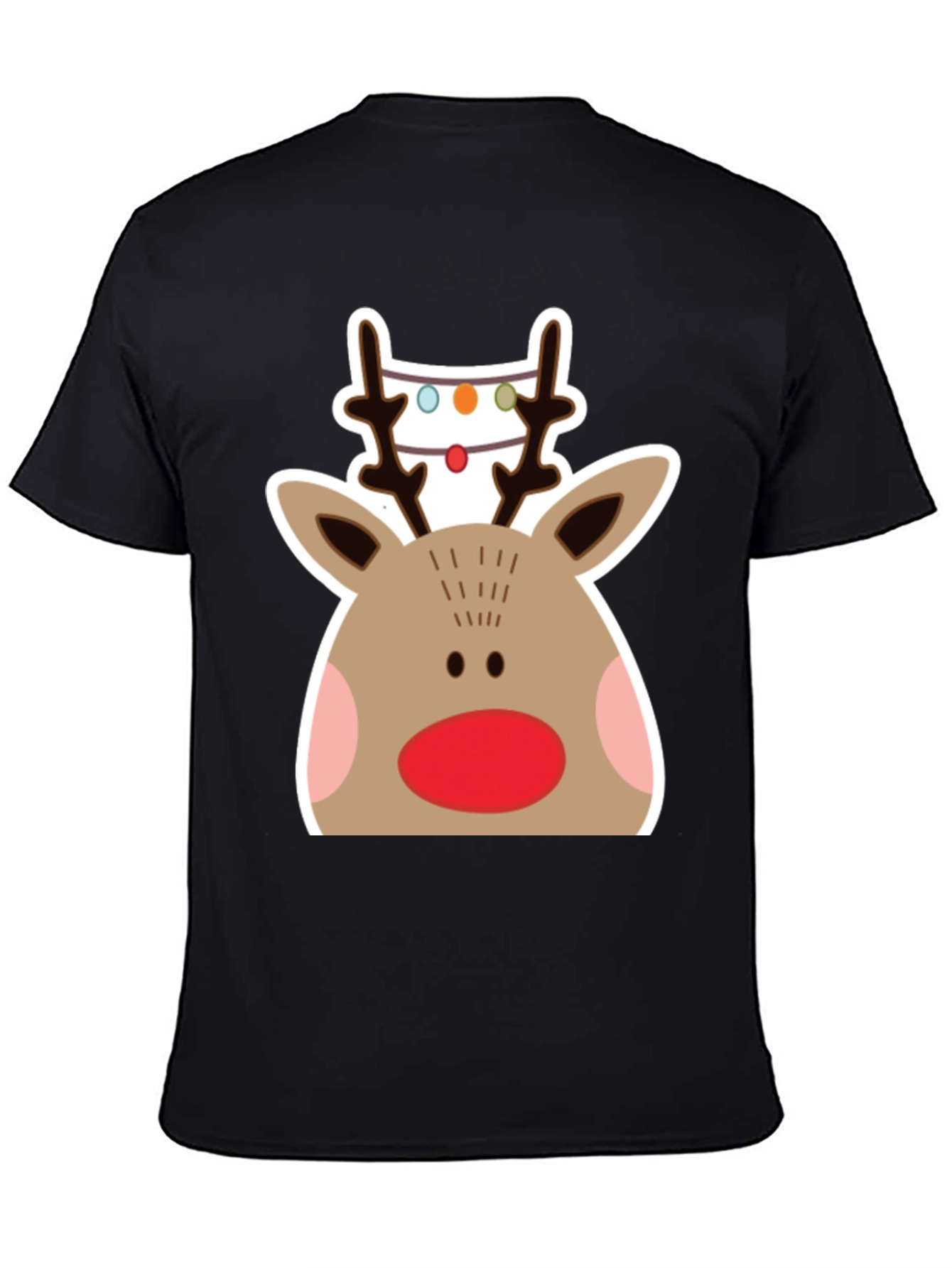 Festive Reindeer Graphic Tee - Holiday Cheer