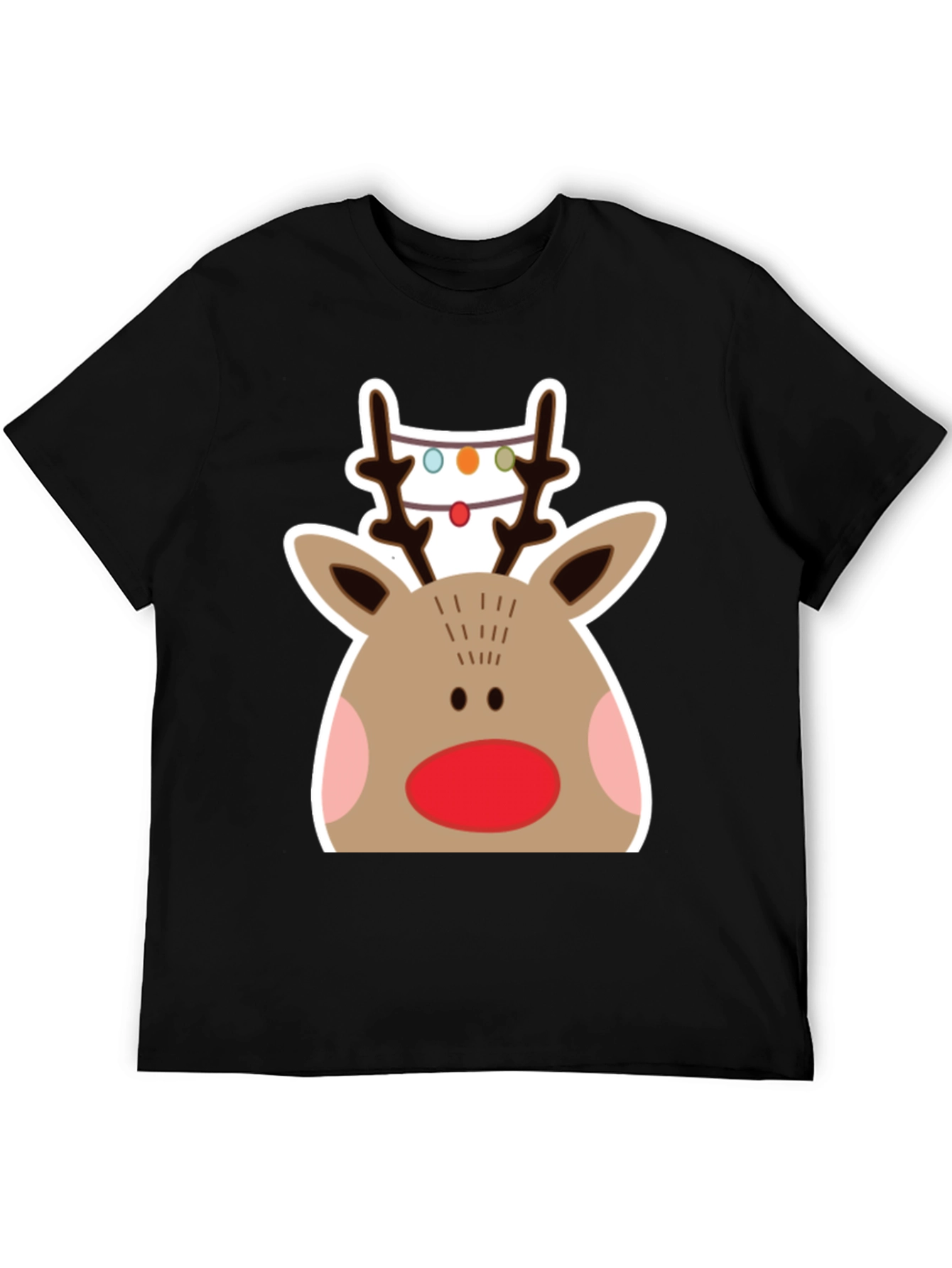 Festive Reindeer Graphic Tee - Holiday Cheer