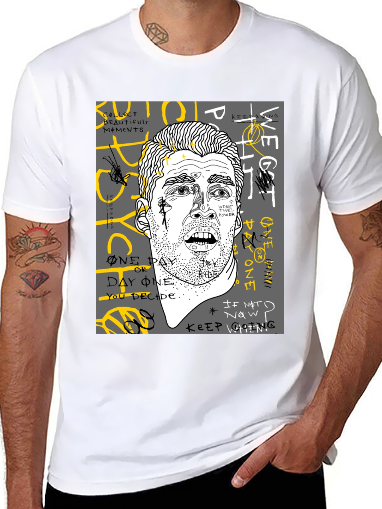 Graphic Print Mens T-Shirt - Unique Streetwear Style