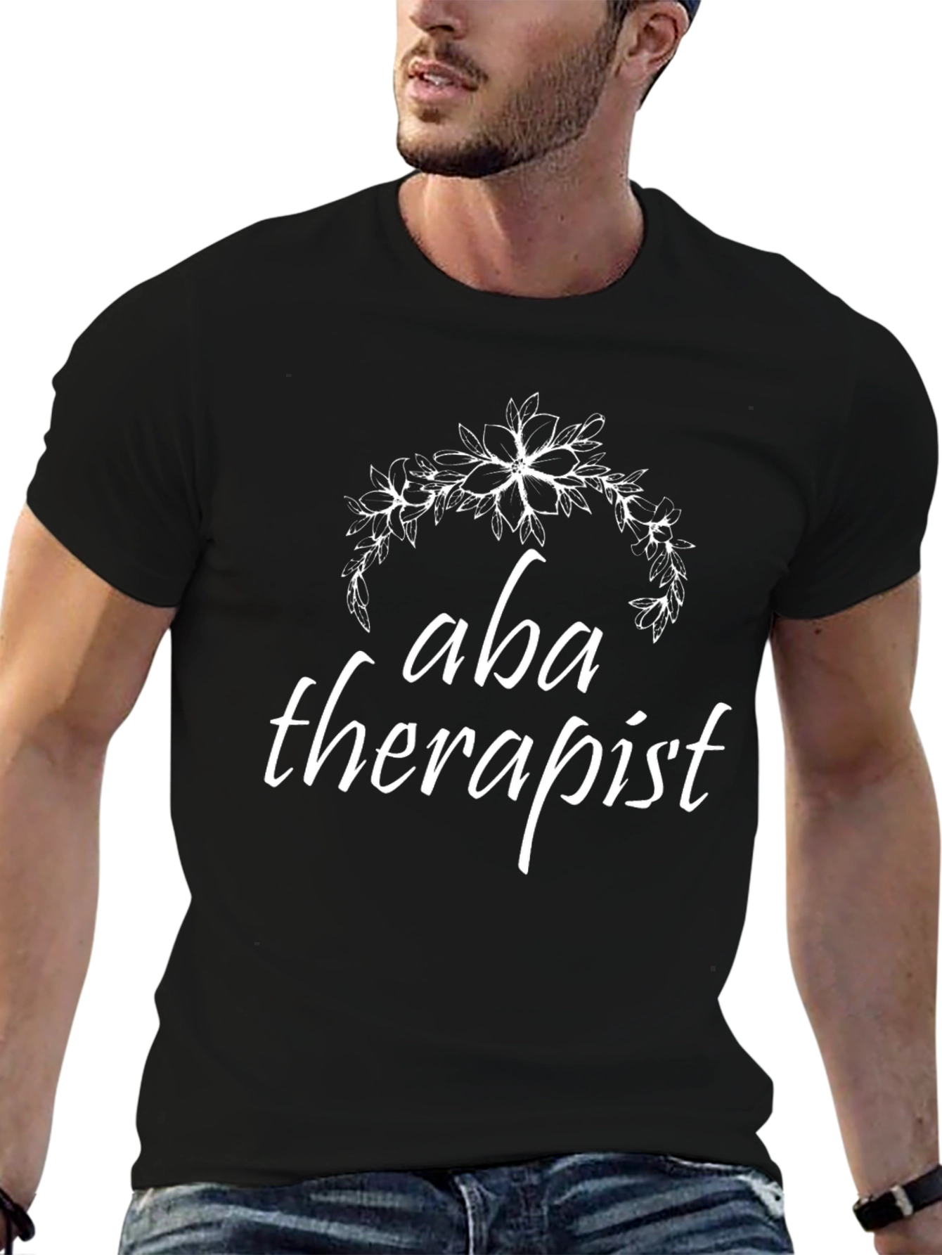 ABA Therapist T-Shirt - Floral Wreath Design