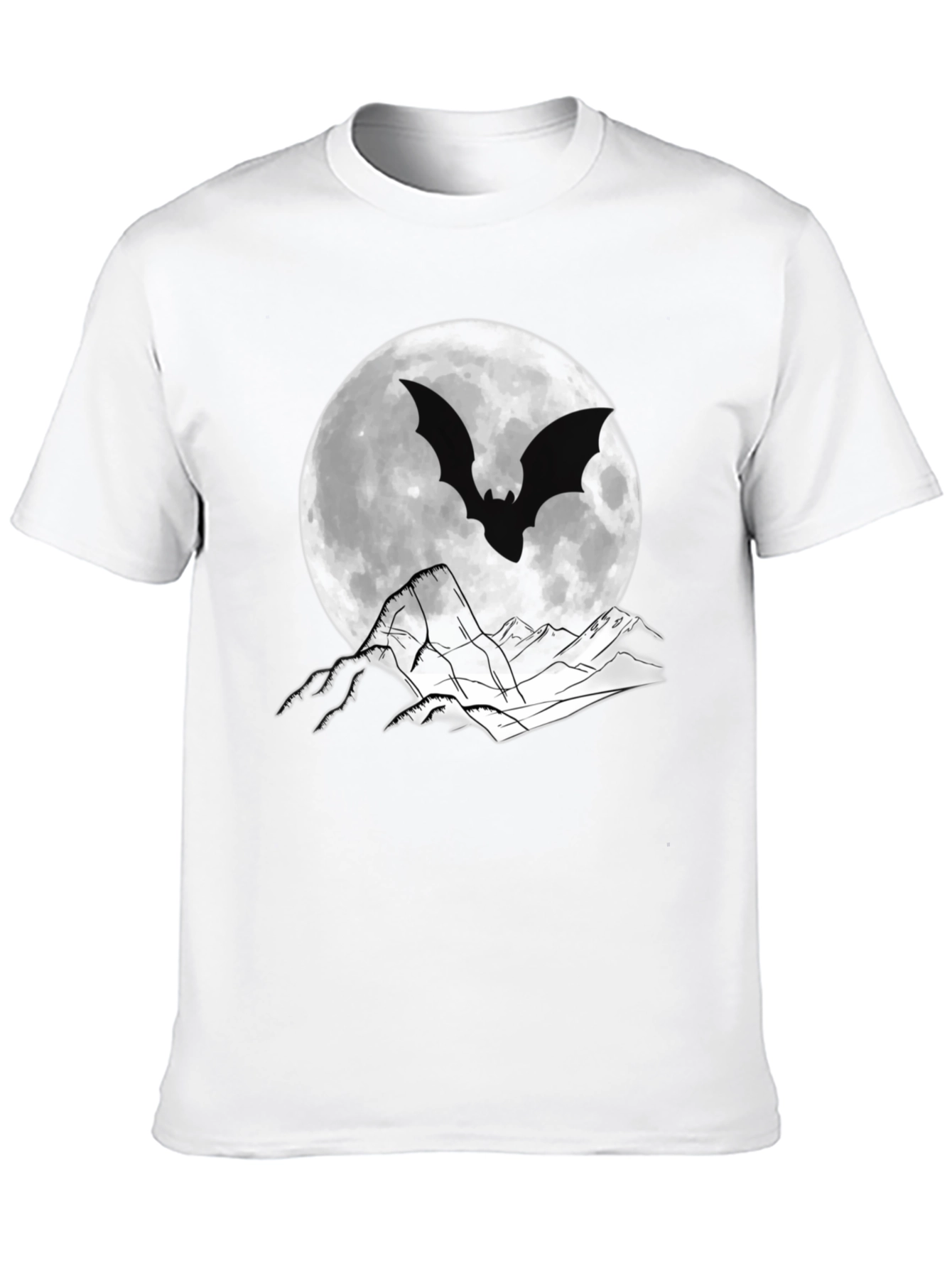Bat Moon Graphic T-Shirt - Spooky Halloween Tee