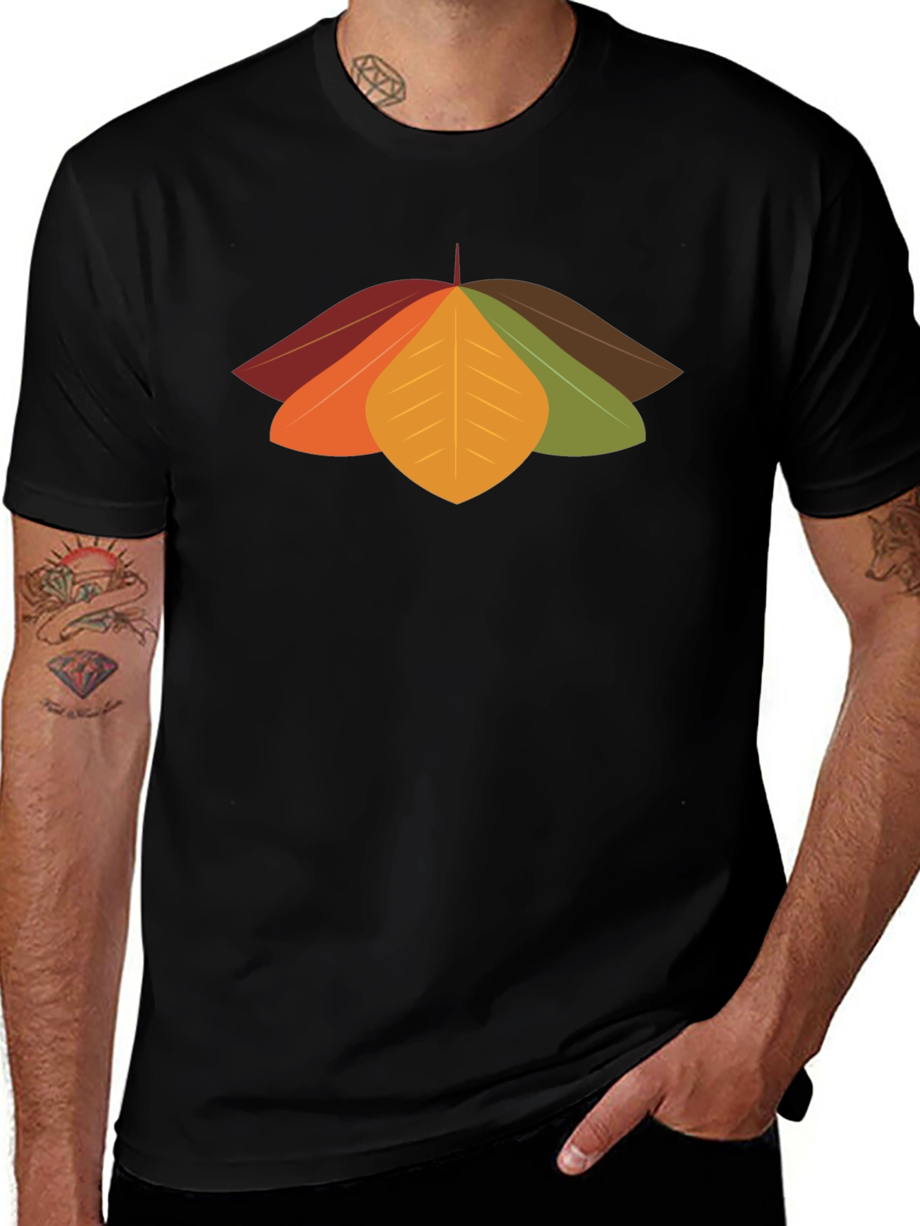 Autumn Leaves Graphic Tee - Stylish Fall Design