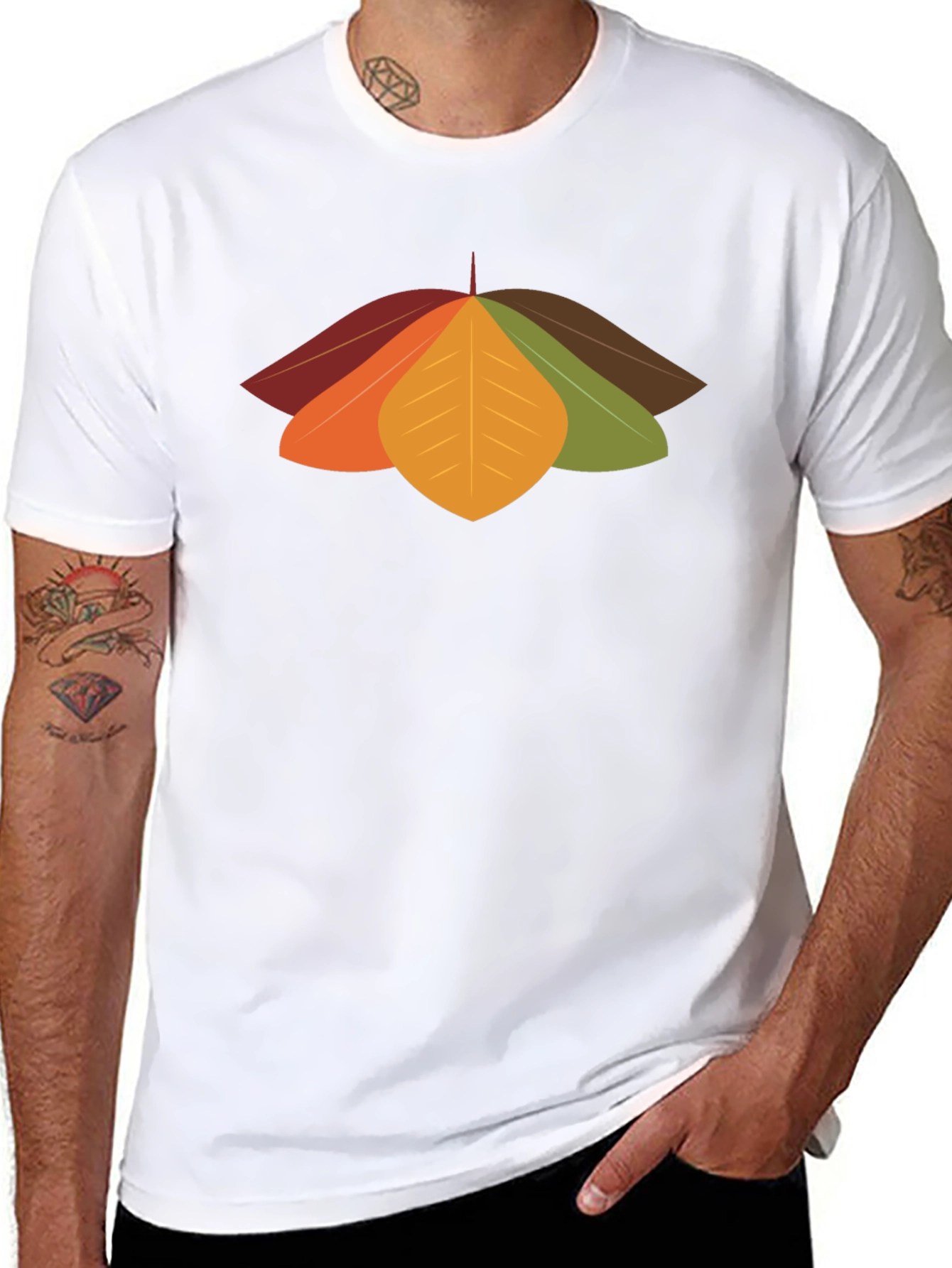 Autumn Leaves Graphic Tee - Stylish Fall Design