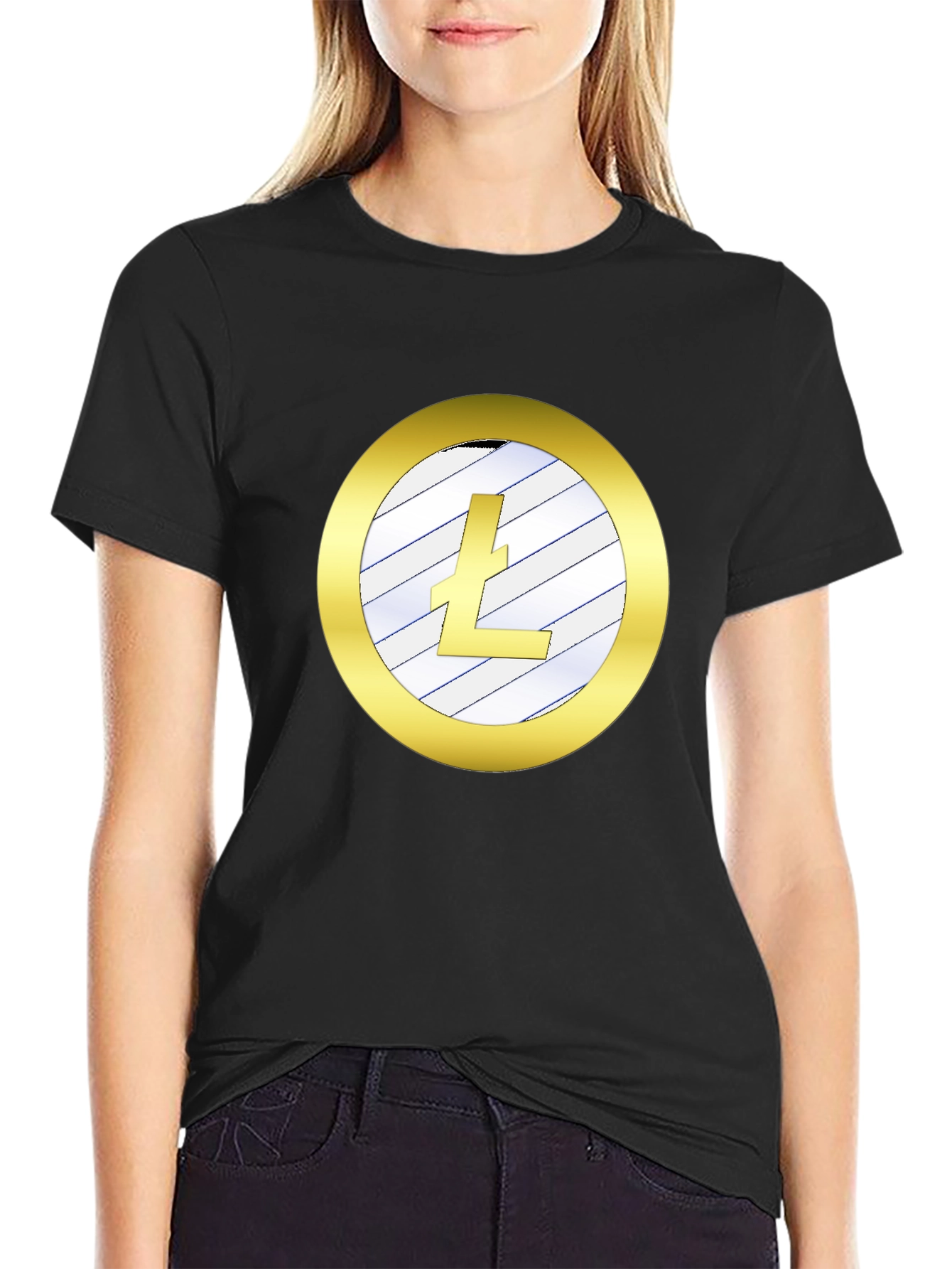 Litecoin Crypto Tee - Sleek Black Shirt
