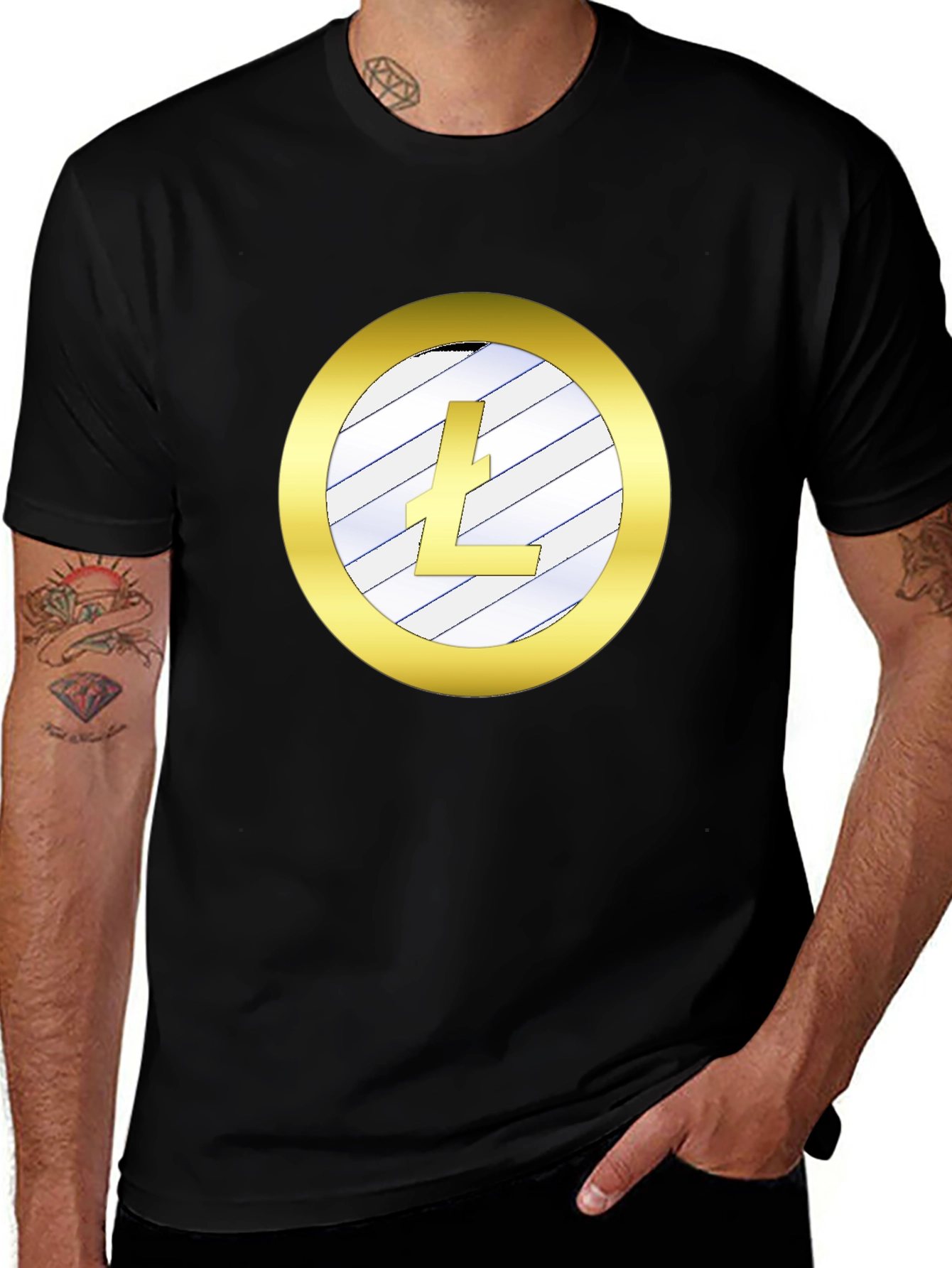 Litecoin Crypto Tee - Sleek Black Shirt